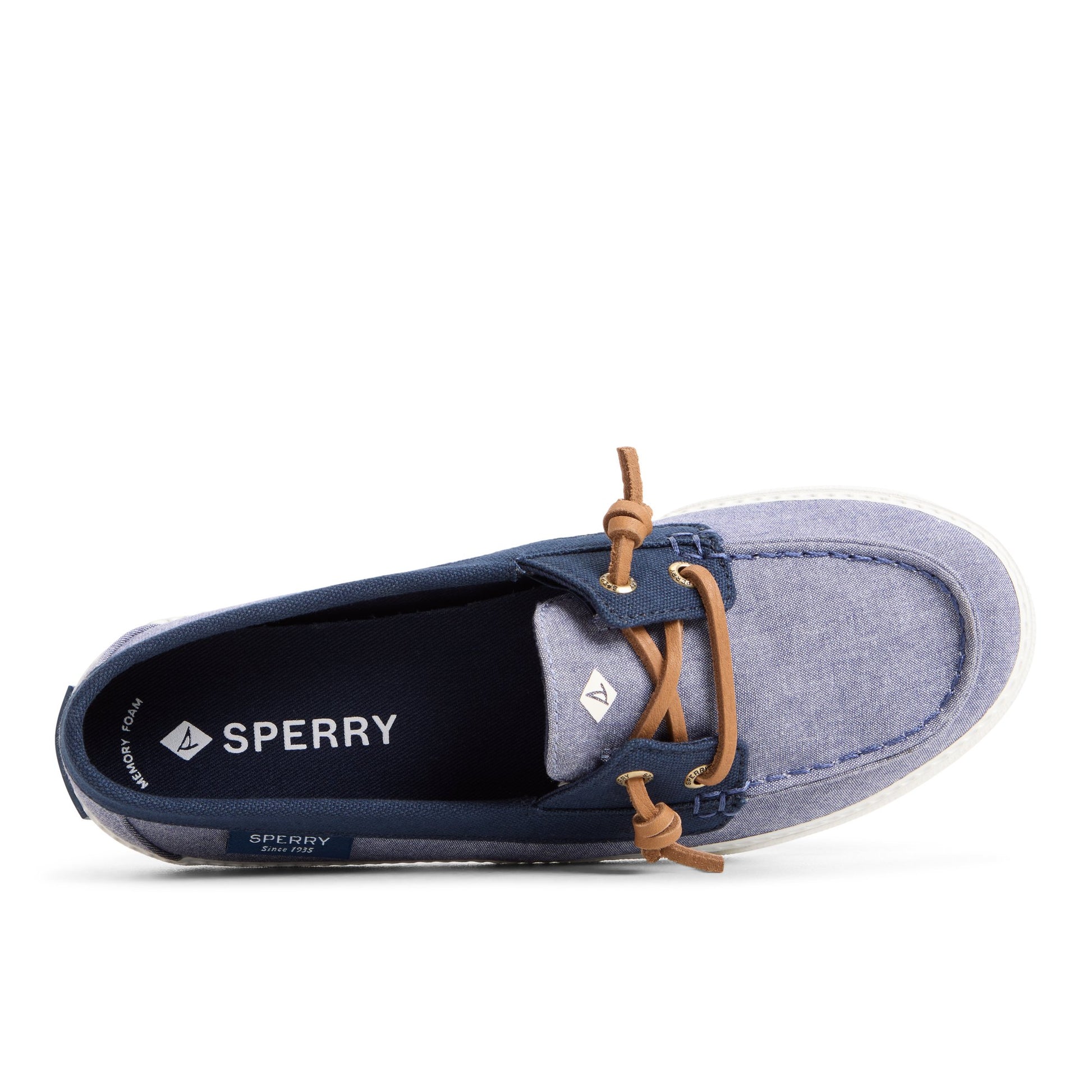 Top-down view of the Navy Lounge Away Sneaker Slip Ons