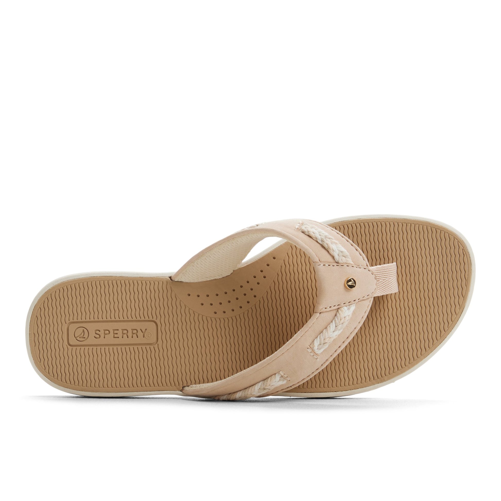 Top-down view of the Light beige Sea Fish 2 Thong Sandal Flip Flop Thong Sandals