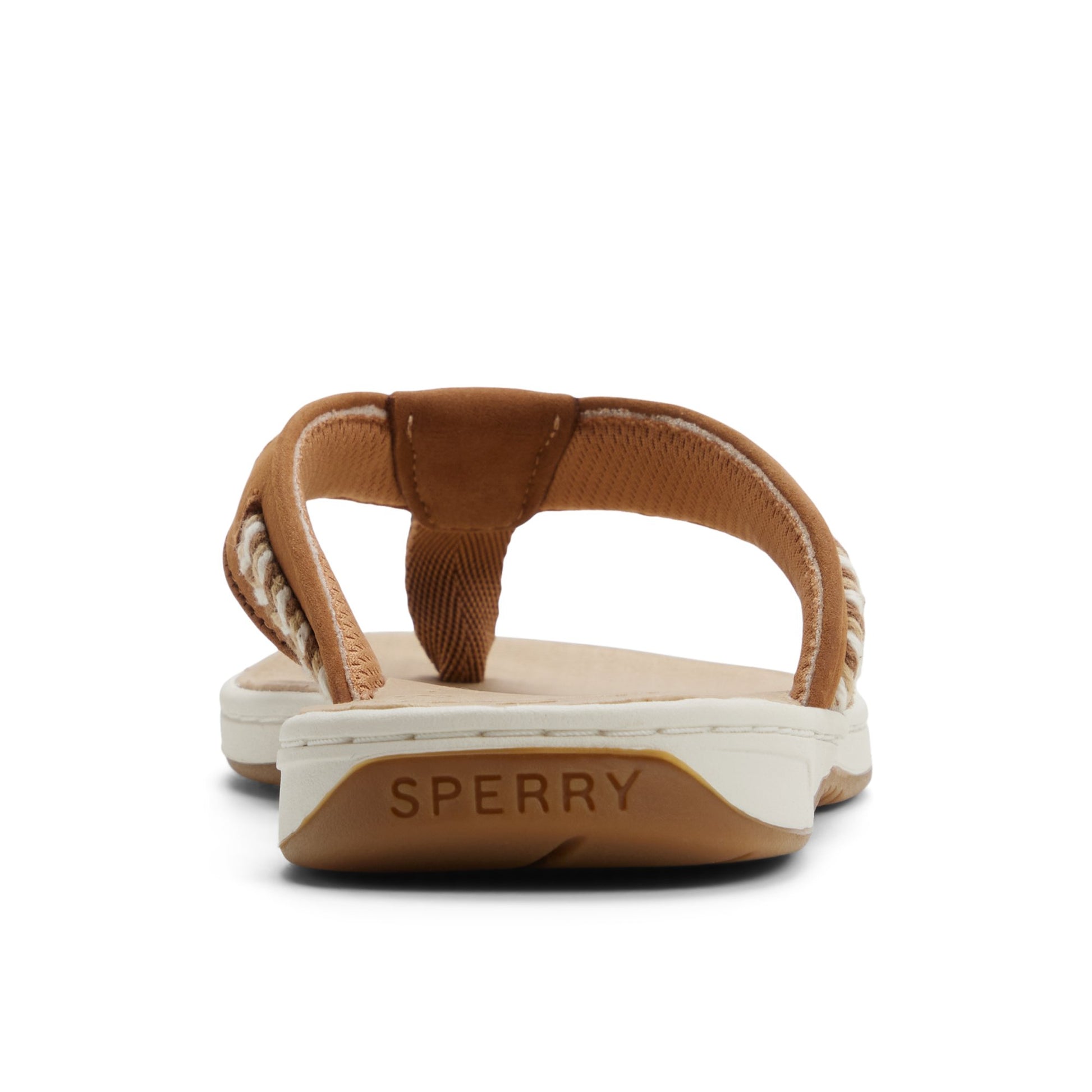 Three-quarter angle of Tan Sea Fish 2 Thong Sandal Flip Flop Thong Sandals's front side