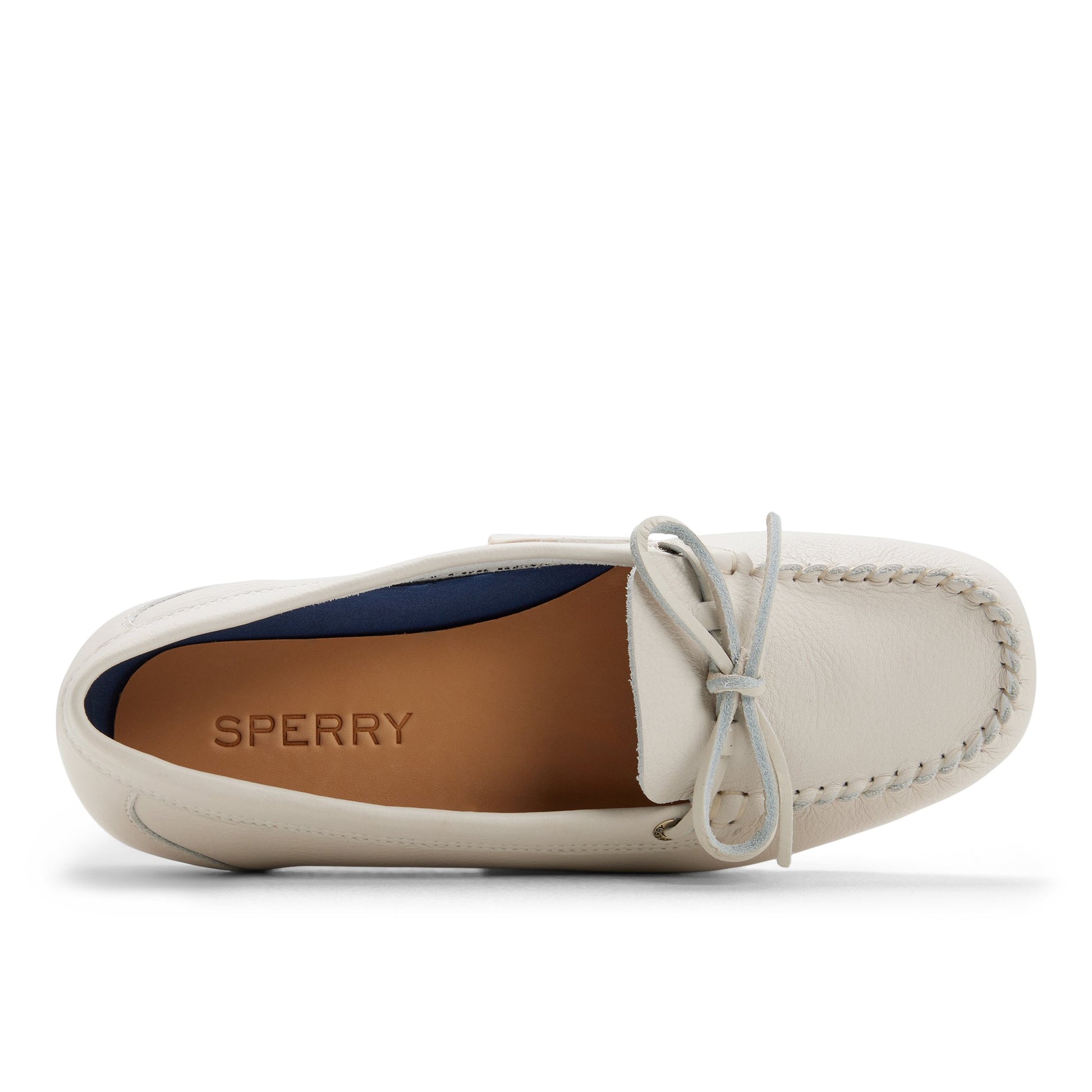 Top-down view of the Cream Bow Driver Loafer Driver Shoes