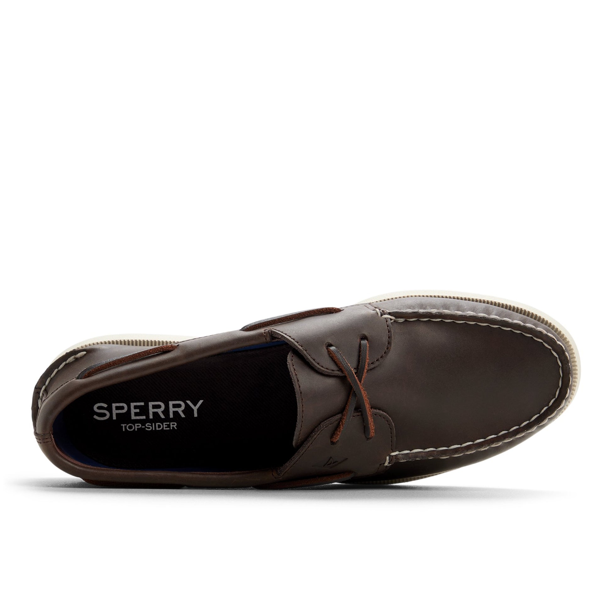 Top-down view of the Amaretto Authentic Original™ 2-Eye Cross Lace Boat Shoe Boat Shoe