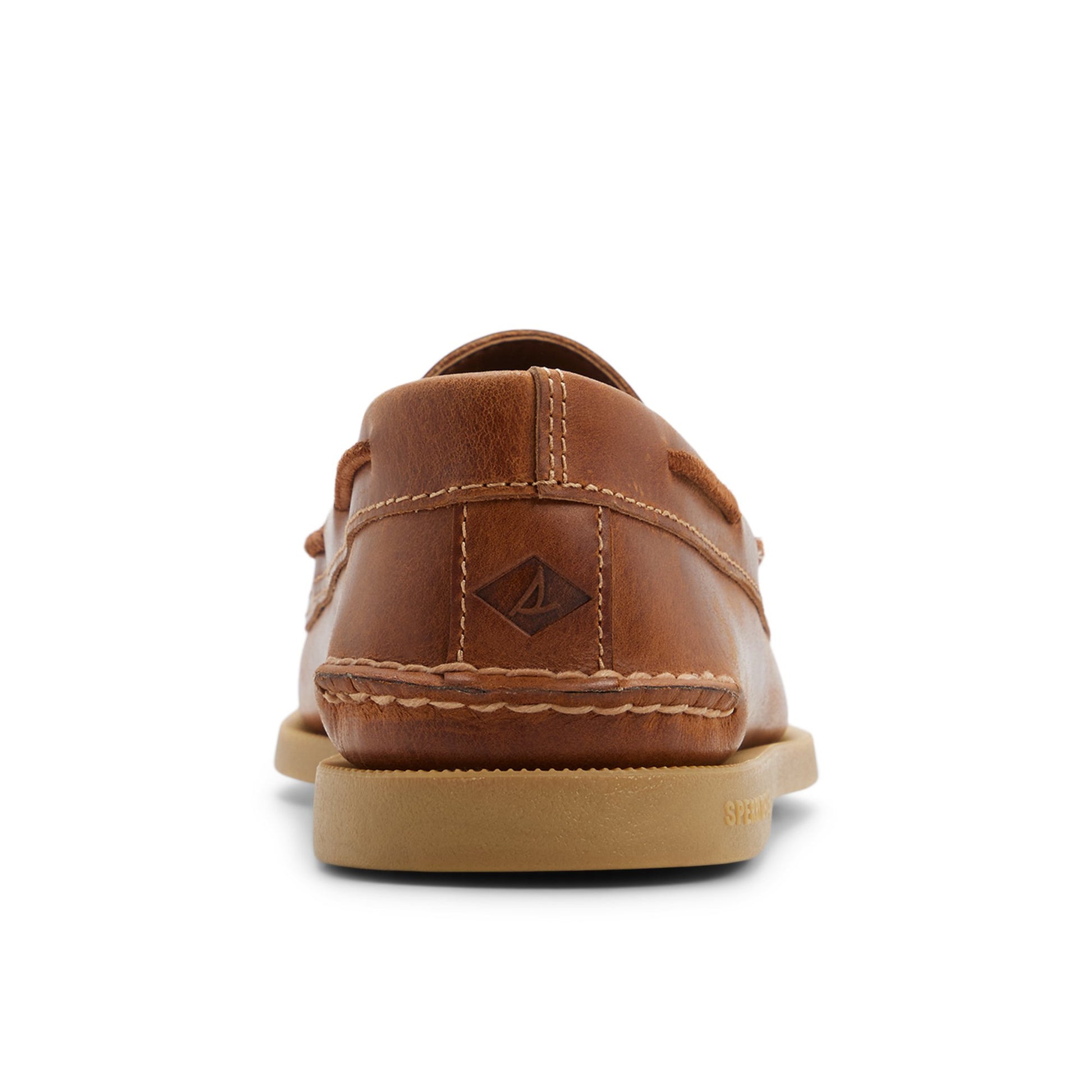Three-quarter angle of Open tan Authentic Original™ 2-Eye Cross Lace Boat Shoe Boat Shoe's front side