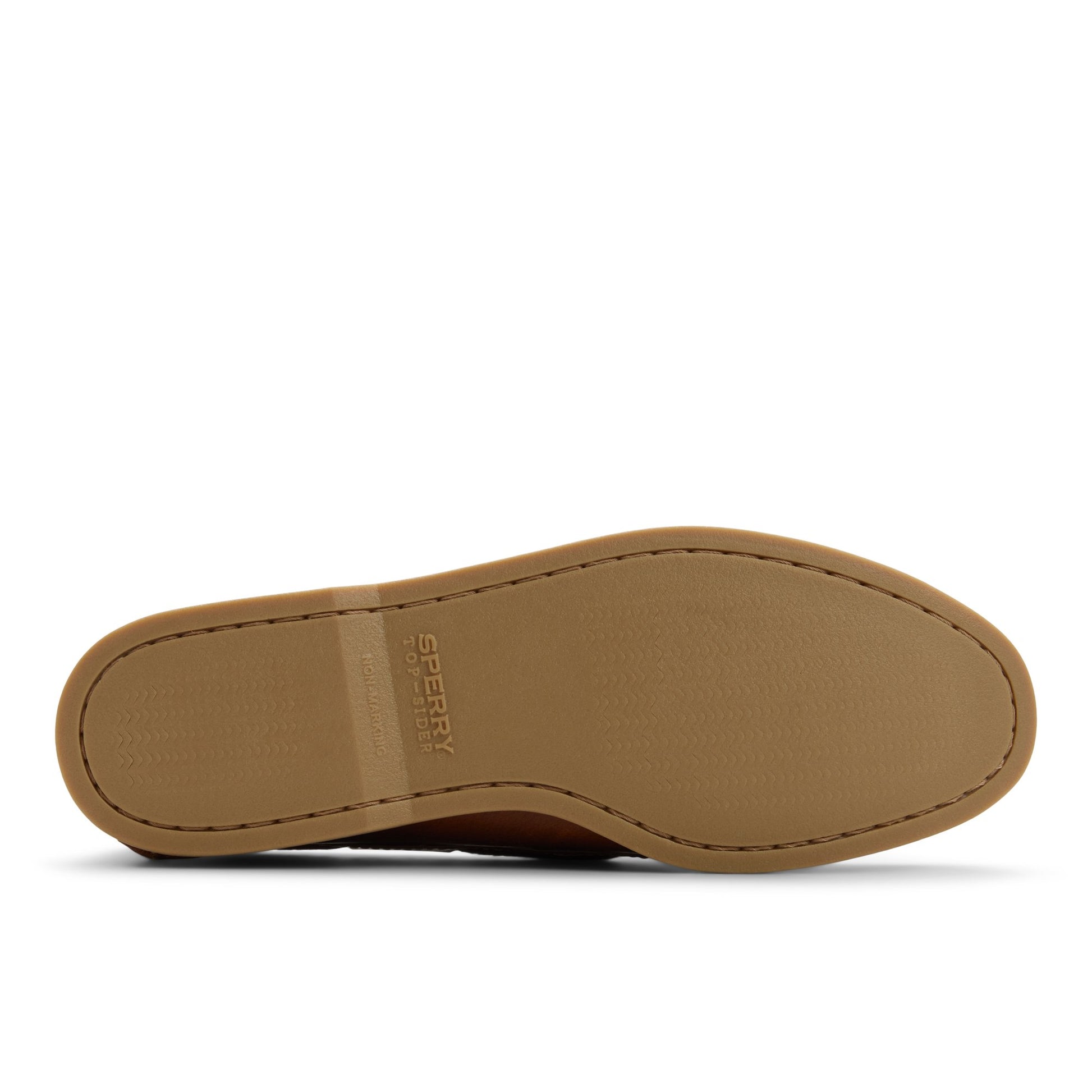 Close-up of the Open tan Authentic Original™ 2-Eye Cross Lace Boat Shoe Boat Shoe