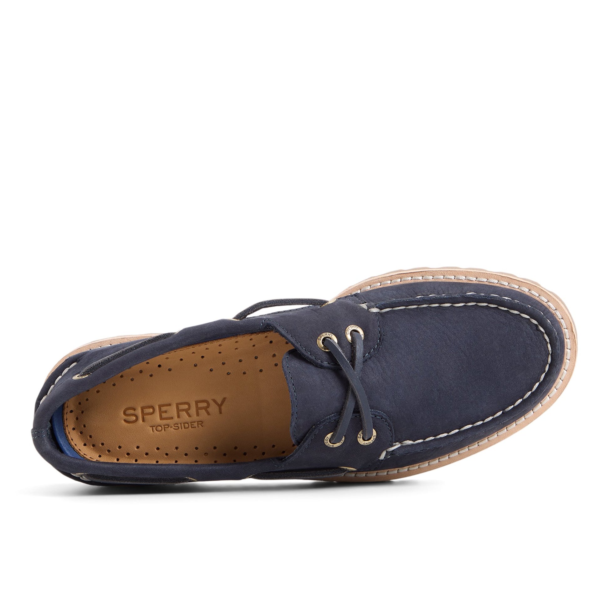 Top-down view of the Navy Authentic Original™ 2 Eye Low Lug Boat Shoe