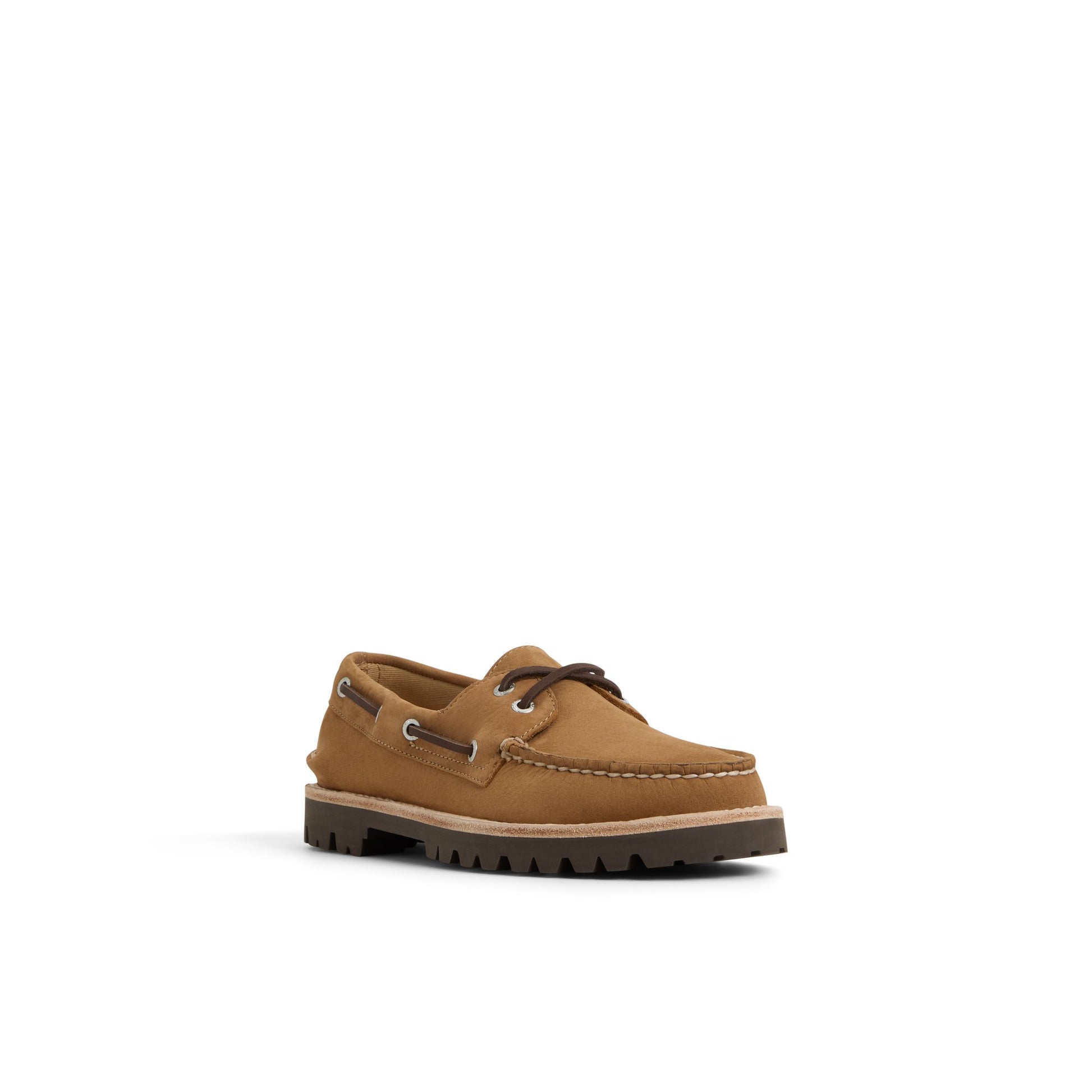 Side view of Linen multi Authentic Original™ 2 Eye Low Lug Boat Shoe