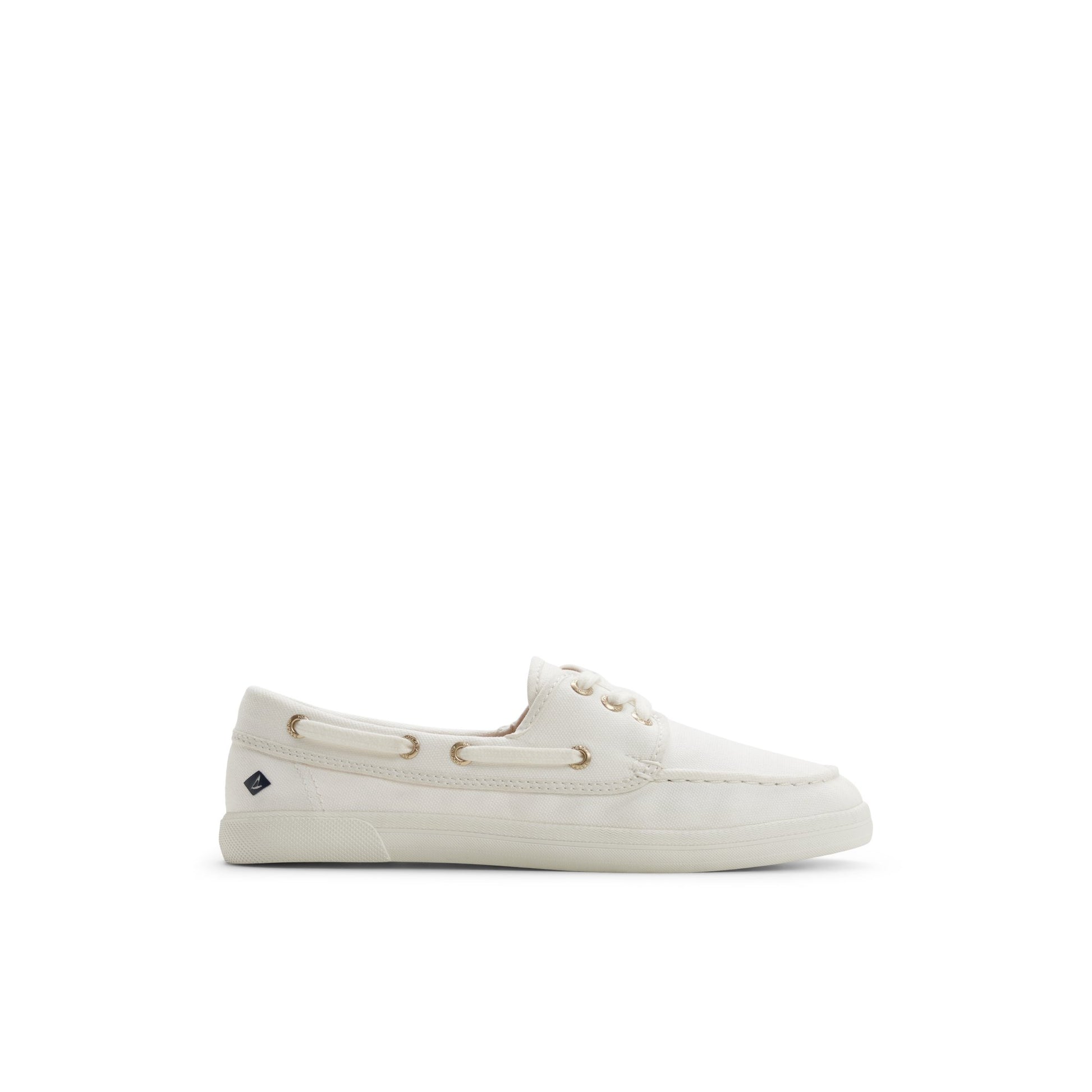 Main View of White Venice Boat Sneaker Low Top Sneakers for Womens