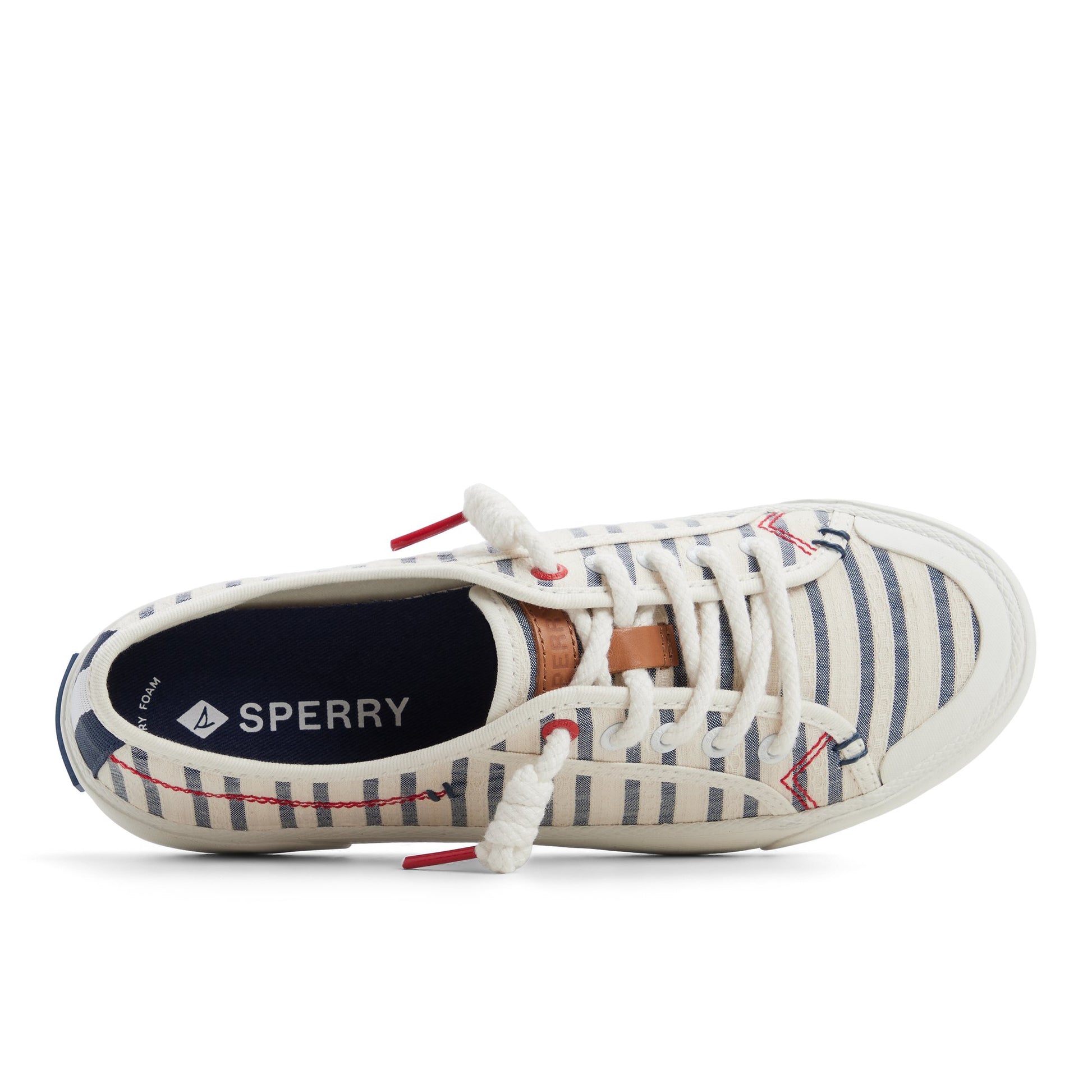 Top-down view of the Blue stripe Pierwave 2 Lace to Toe Sneaker Low Top Sneakers