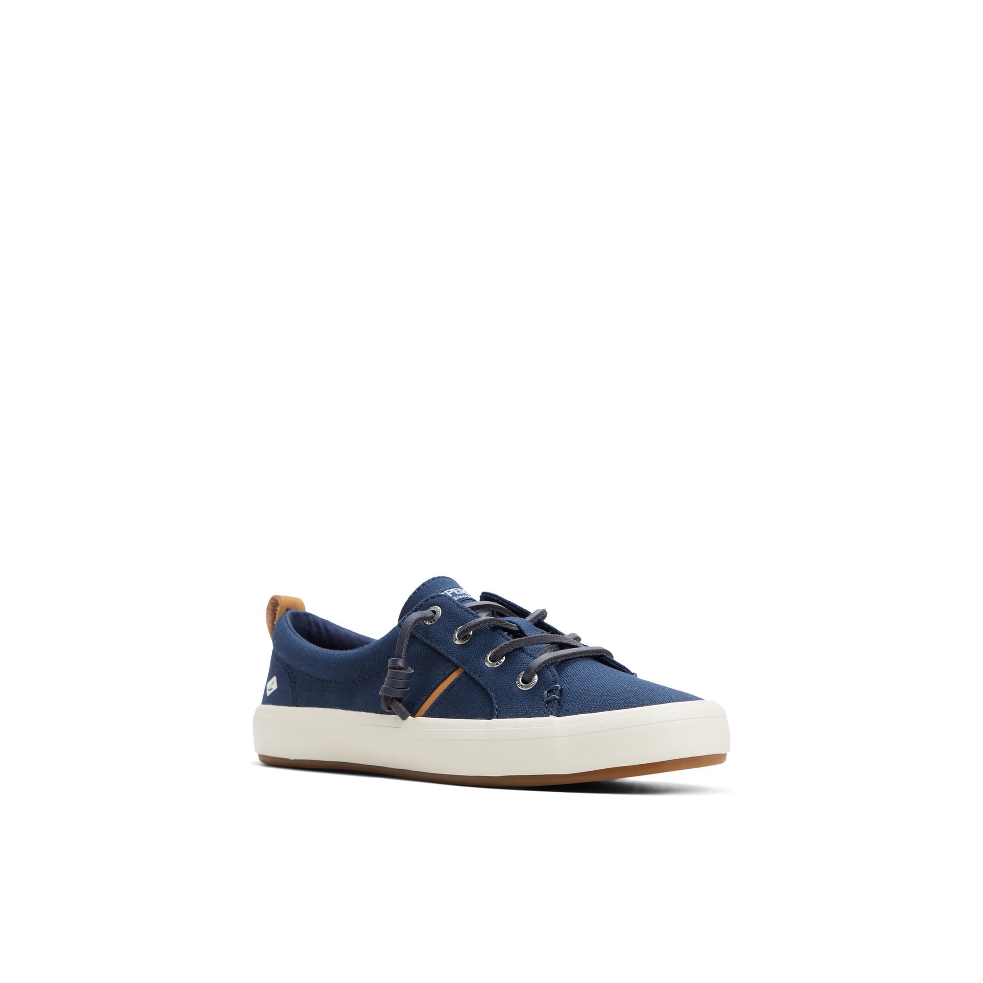 Side view of Navy Crest Wave Sneaker Low Top Sneakers