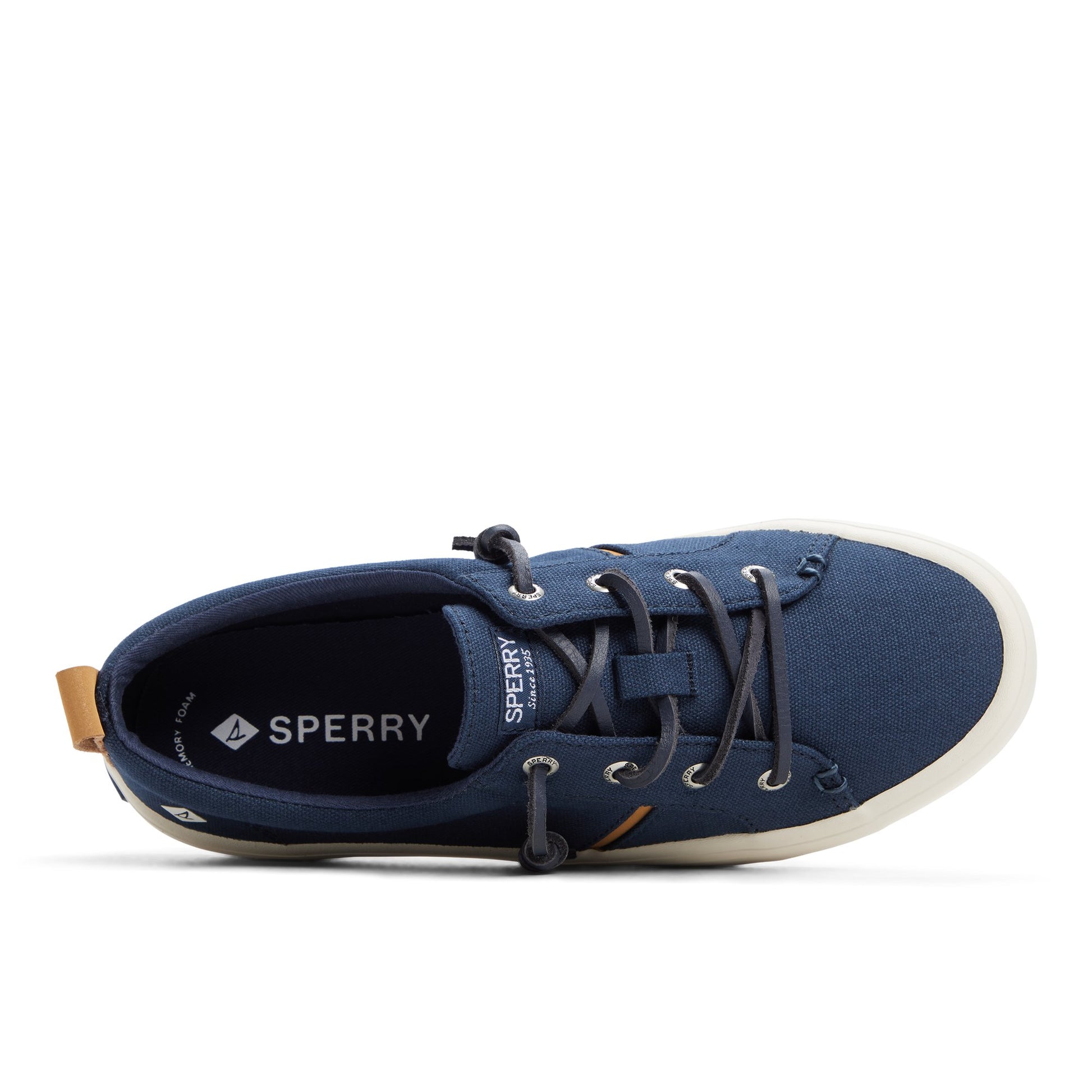 Top-down view of the Navy Crest Wave Sneaker Low Top Sneakers