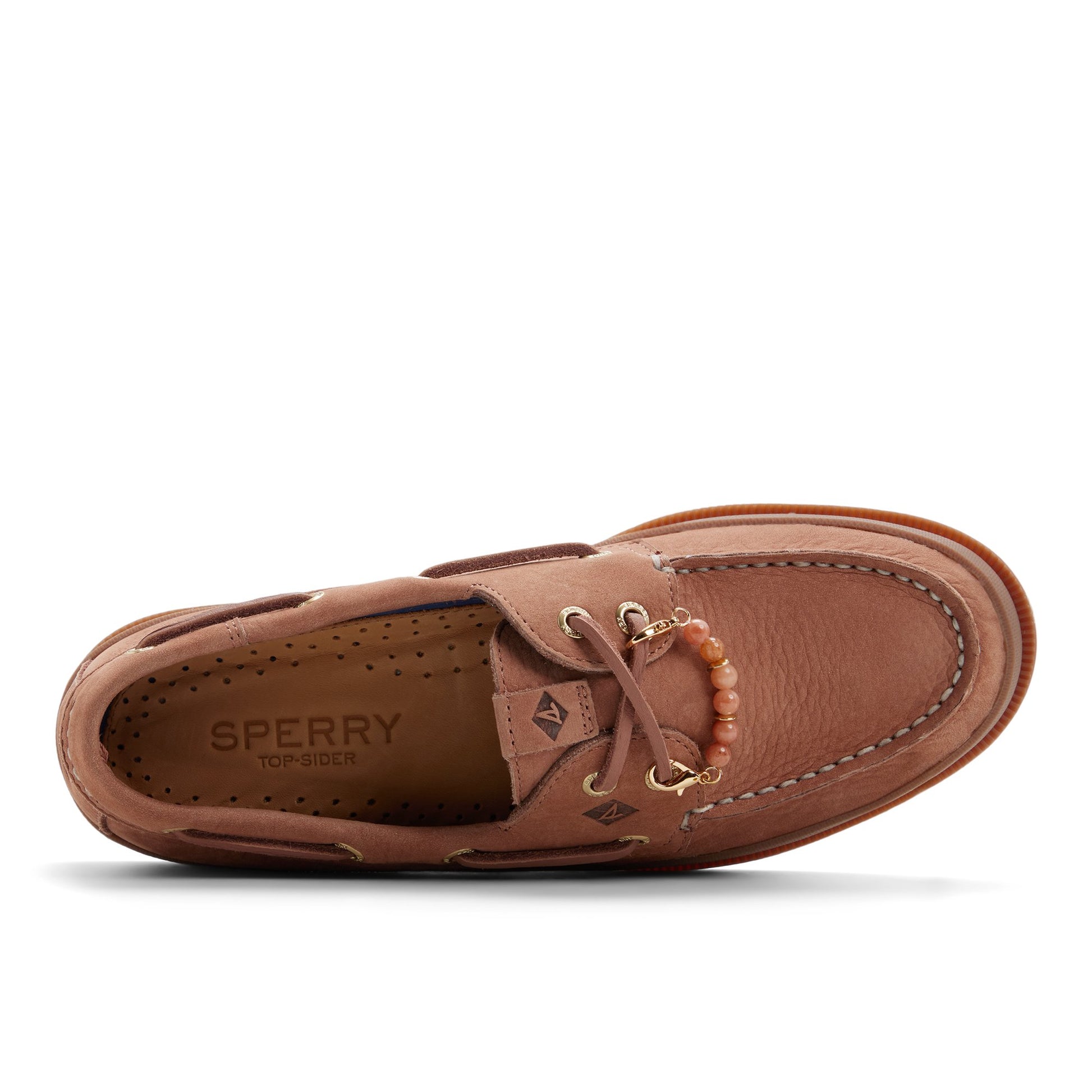 Top-down view of the Amaretto Authentic Original™ 2 Eye Mudguard Boat Shoe