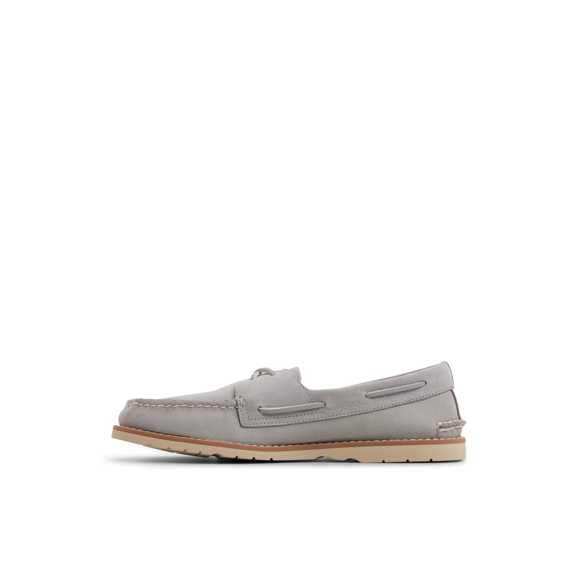 Three-quarter angle of Light grey Authentic Original™ 2-Eye Ripple Lug Boat Shoe Boat Shoe's back side