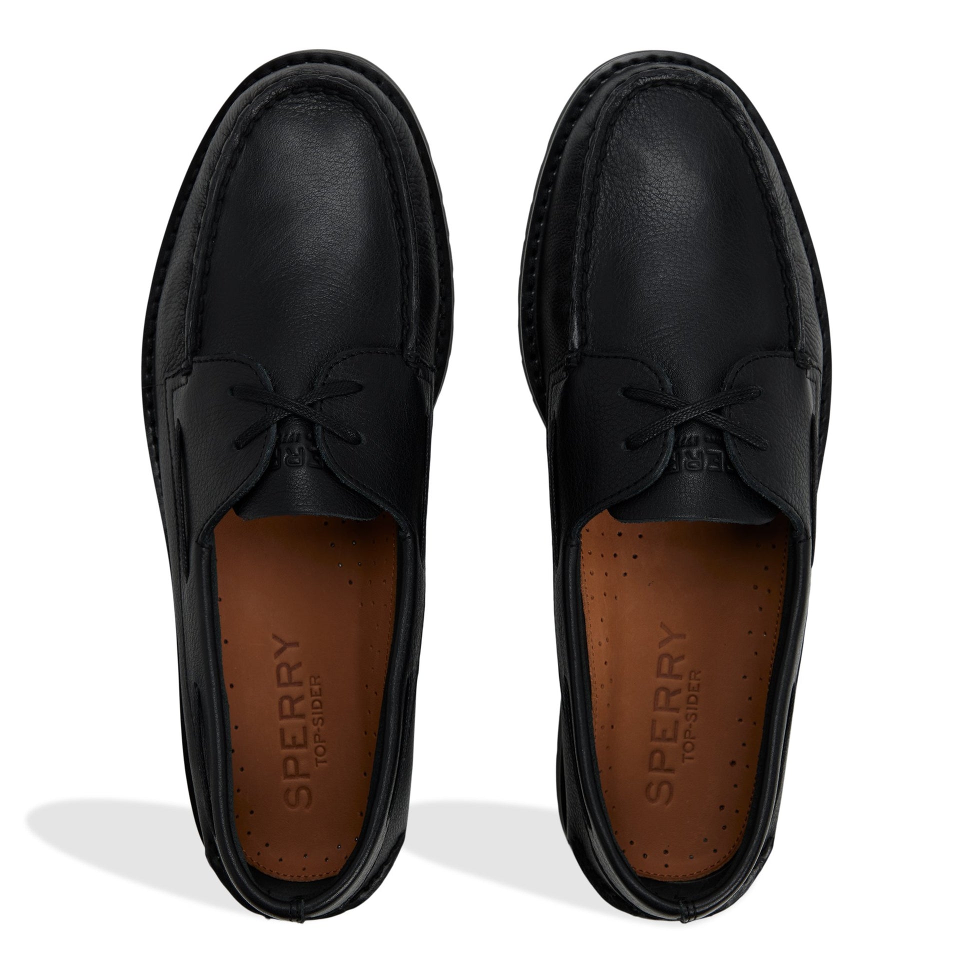 Top-down view of the Other black Authentic Original™ 2-Eye Ripple Lug Boat Shoe Boat Shoe