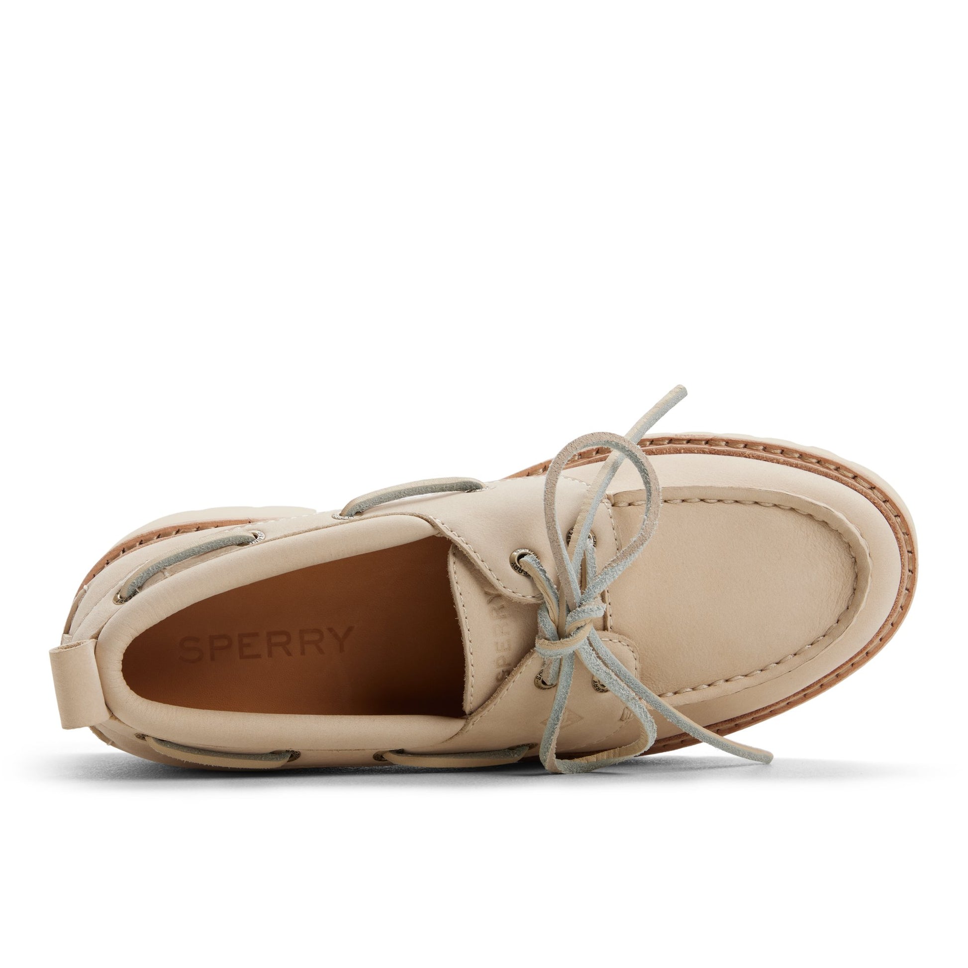 Top-down view of the Opal Authentic Original™ 2 Eye Lug Boat Shoe Loafers