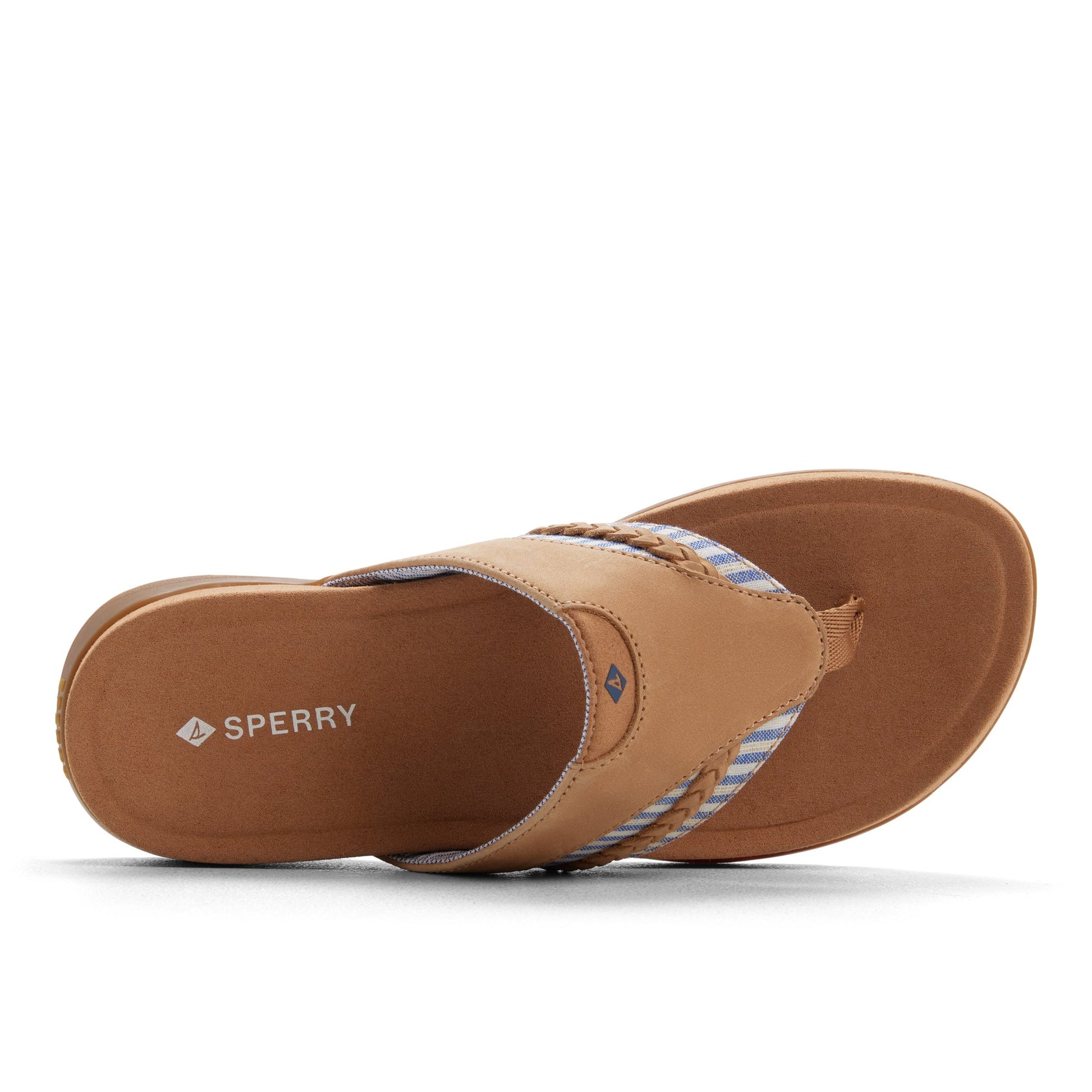 Top-down view of the Tan Daliahfish Sandal Flip Flop Thong Sandals