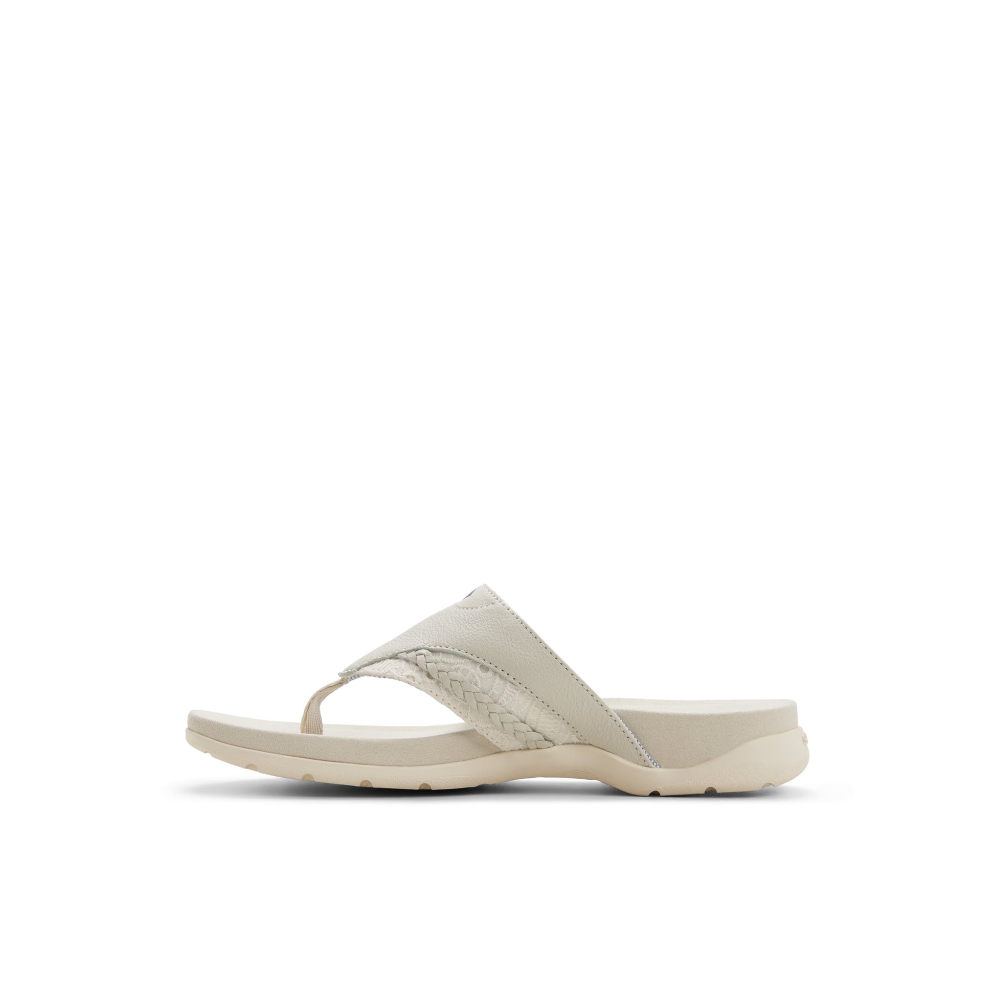 Three-quarter angle of Cream Daliahfish Sandal Flip Flop Thong Sandals's back side