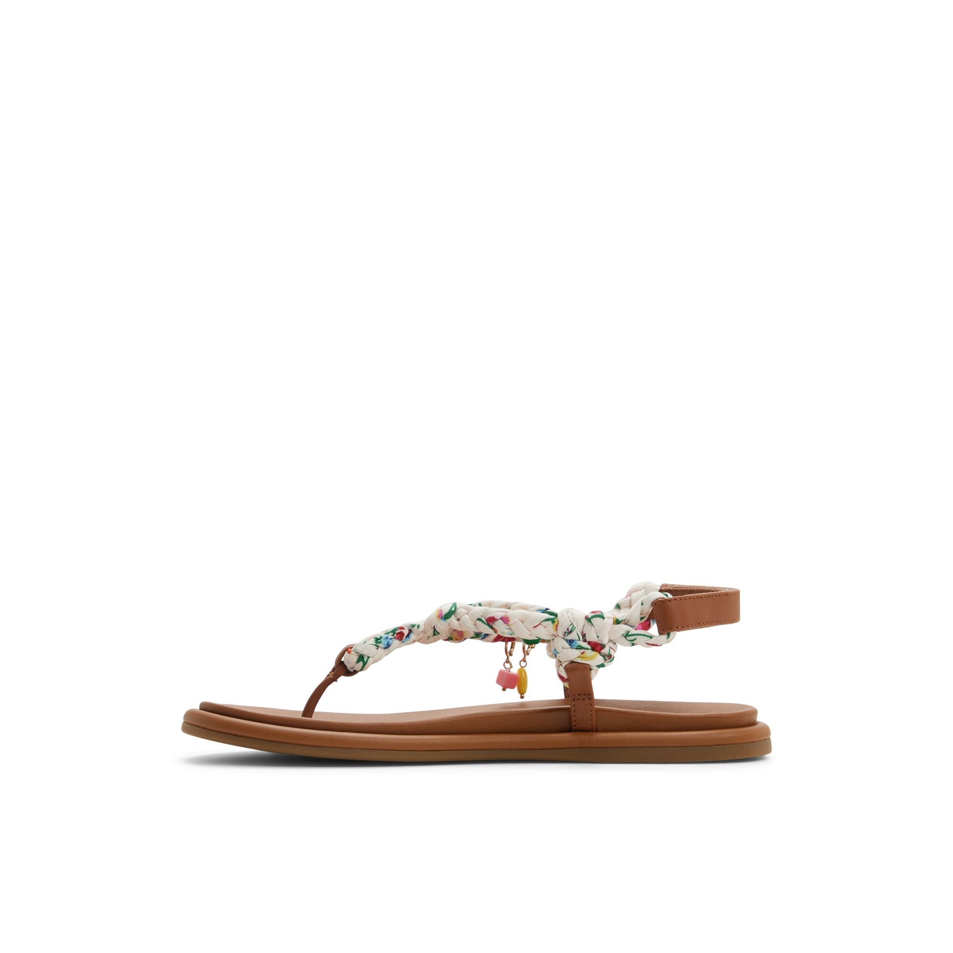 Three-quarter angle of Light brown Isla T-bar Sandal T-Strap Flat Sandals's back side