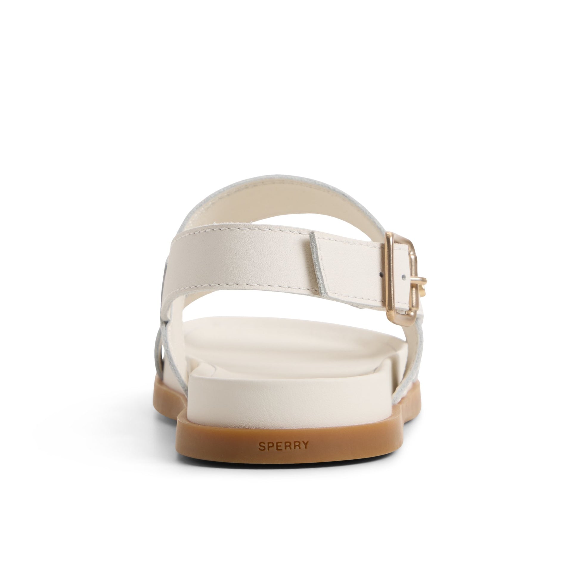 Three-quarter angle of Ecru Capri Sandal Flat Sandals's front side