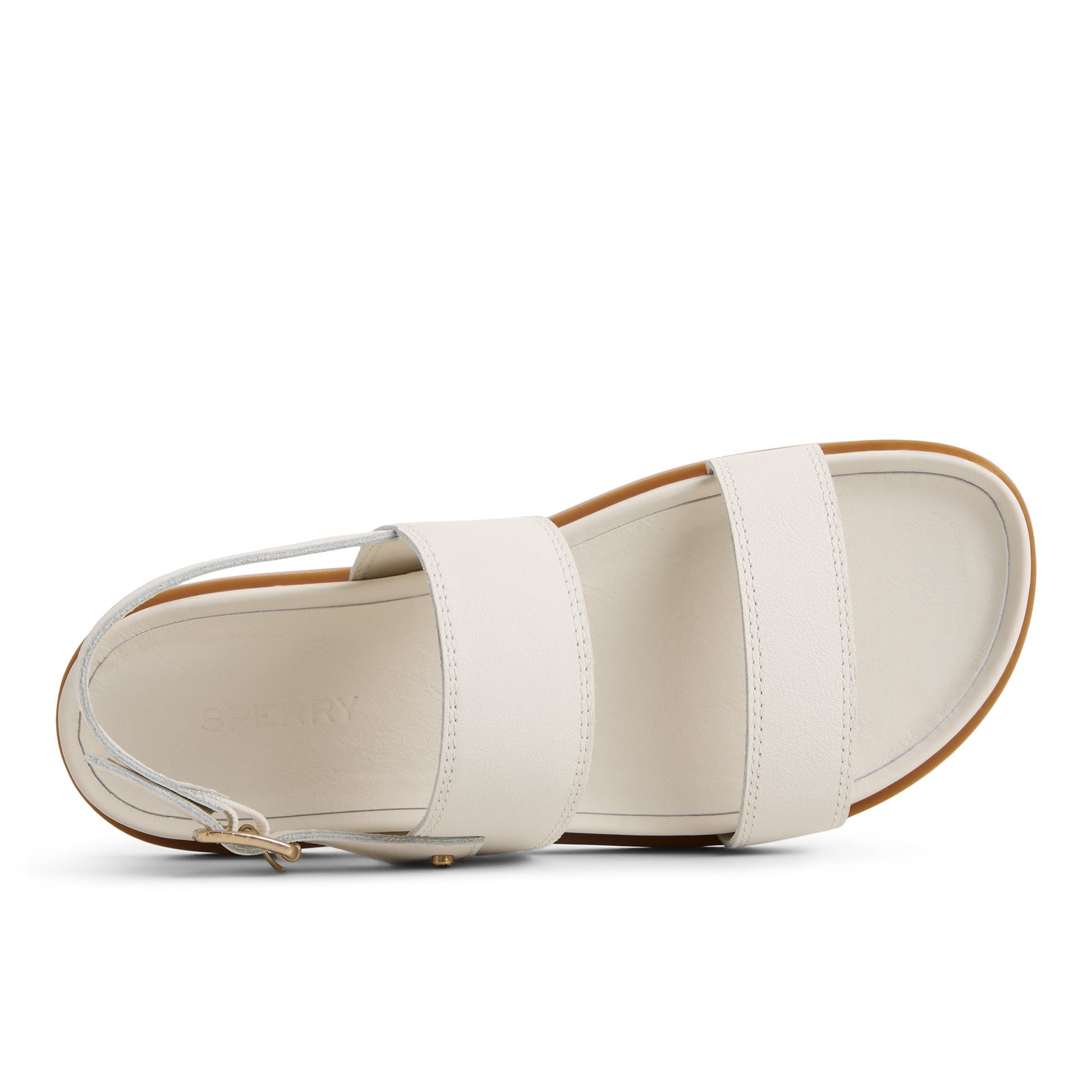 Top-down view of the Ecru Capri Sandal Flat Sandals