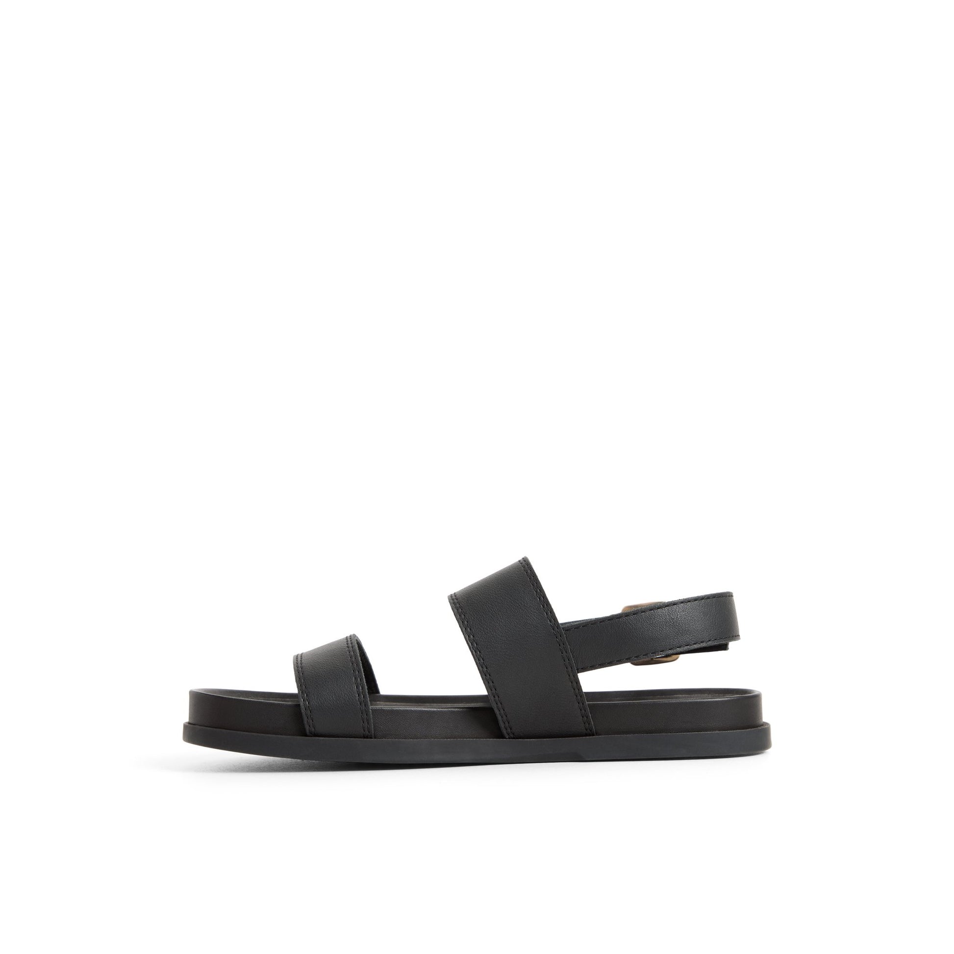 Three-quarter angle of Black Capri Sandal Flat Sandals's back side