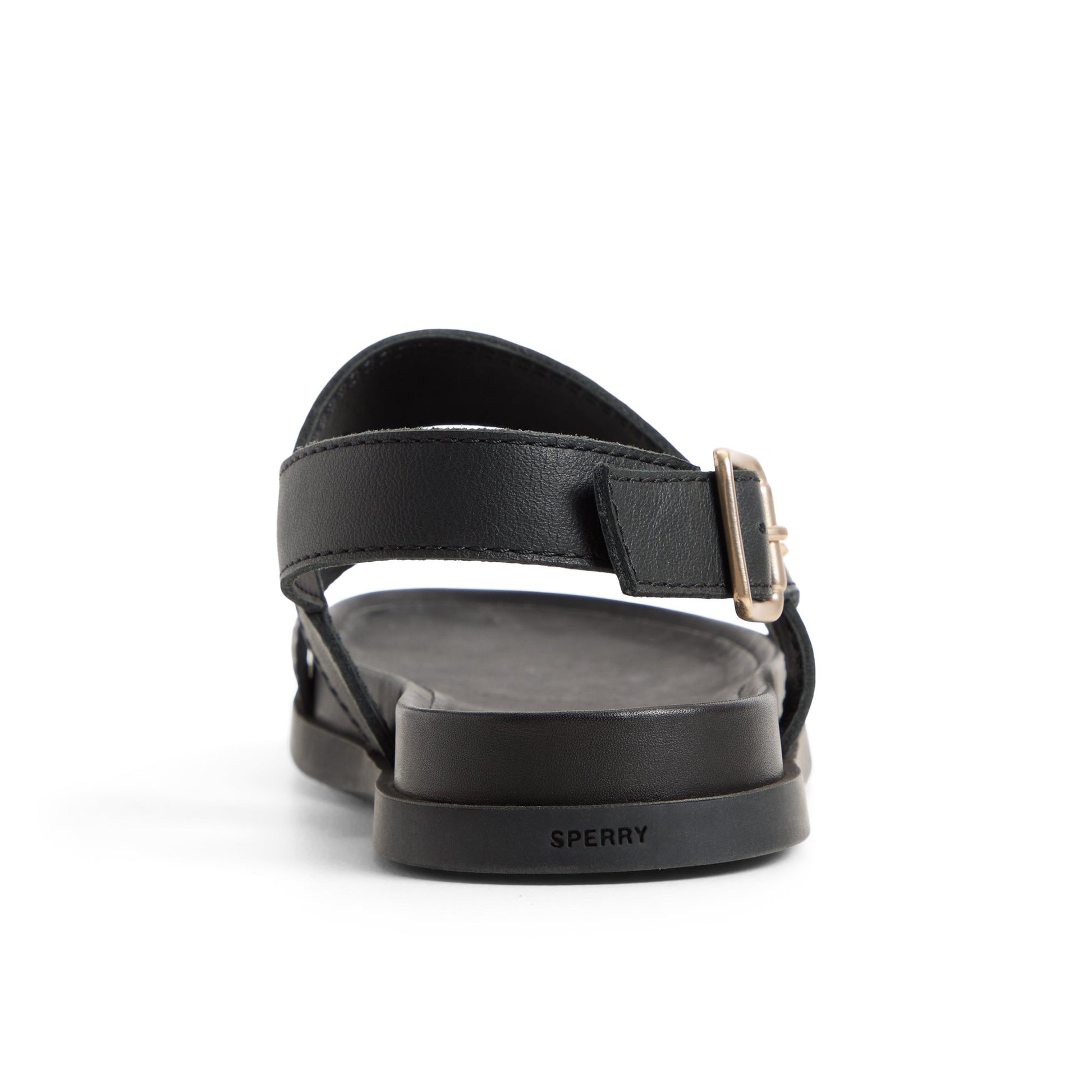 Three-quarter angle of Black Capri Sandal Flat Sandals's front side