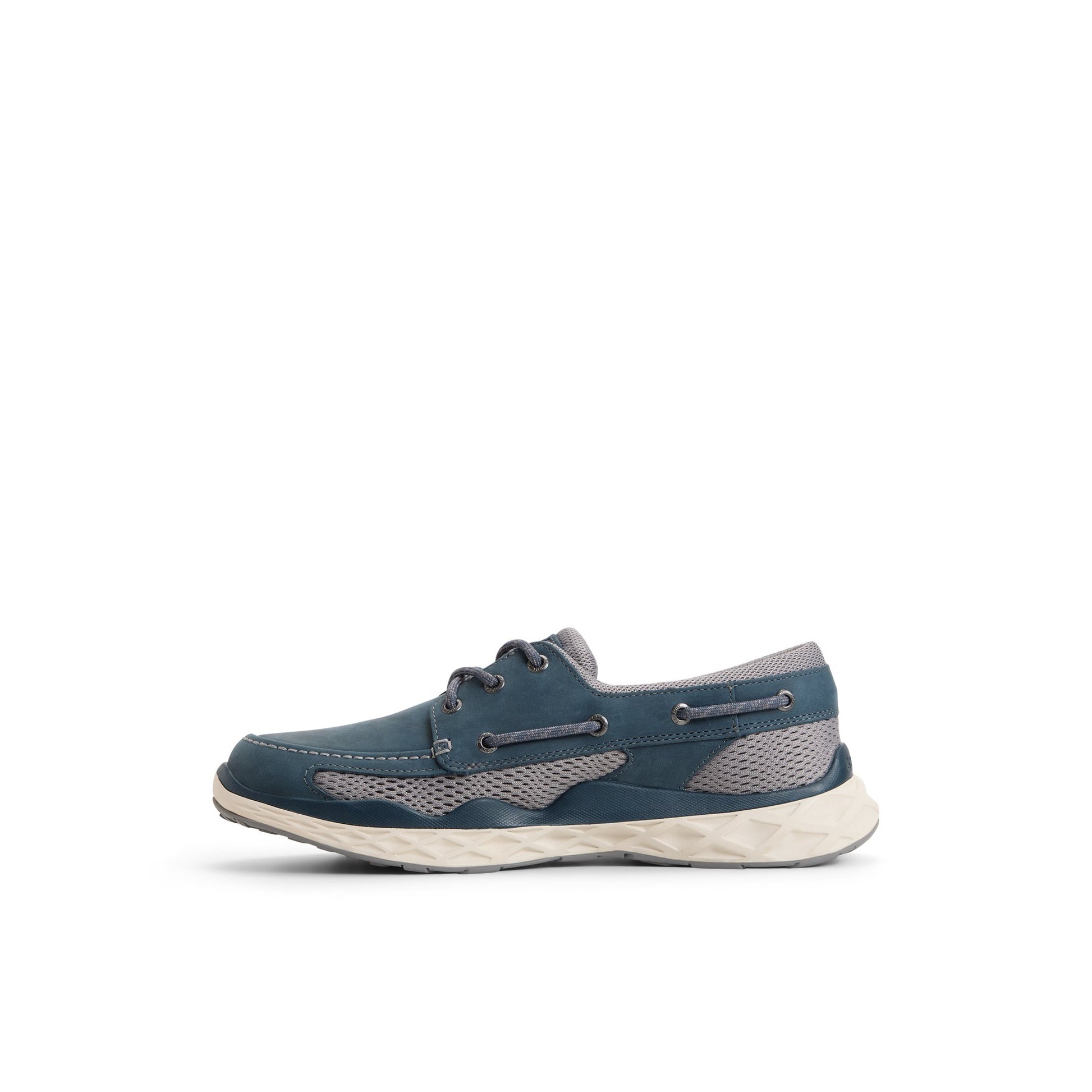 Three-quarter angle of Navy Headsail Boat Sneaker Sneakers's back side