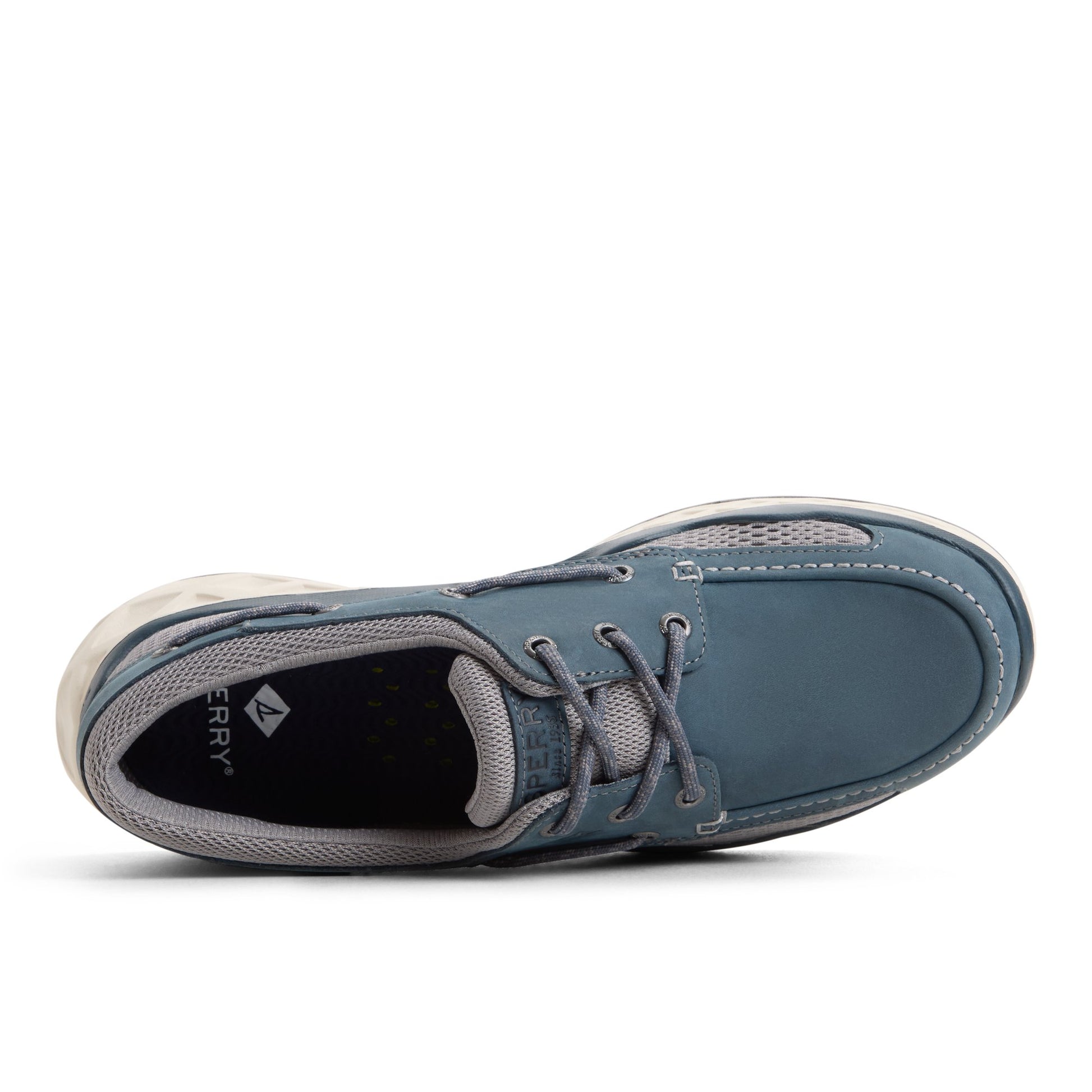 Top-down view of the Navy Headsail Boat Sneaker Sneakers