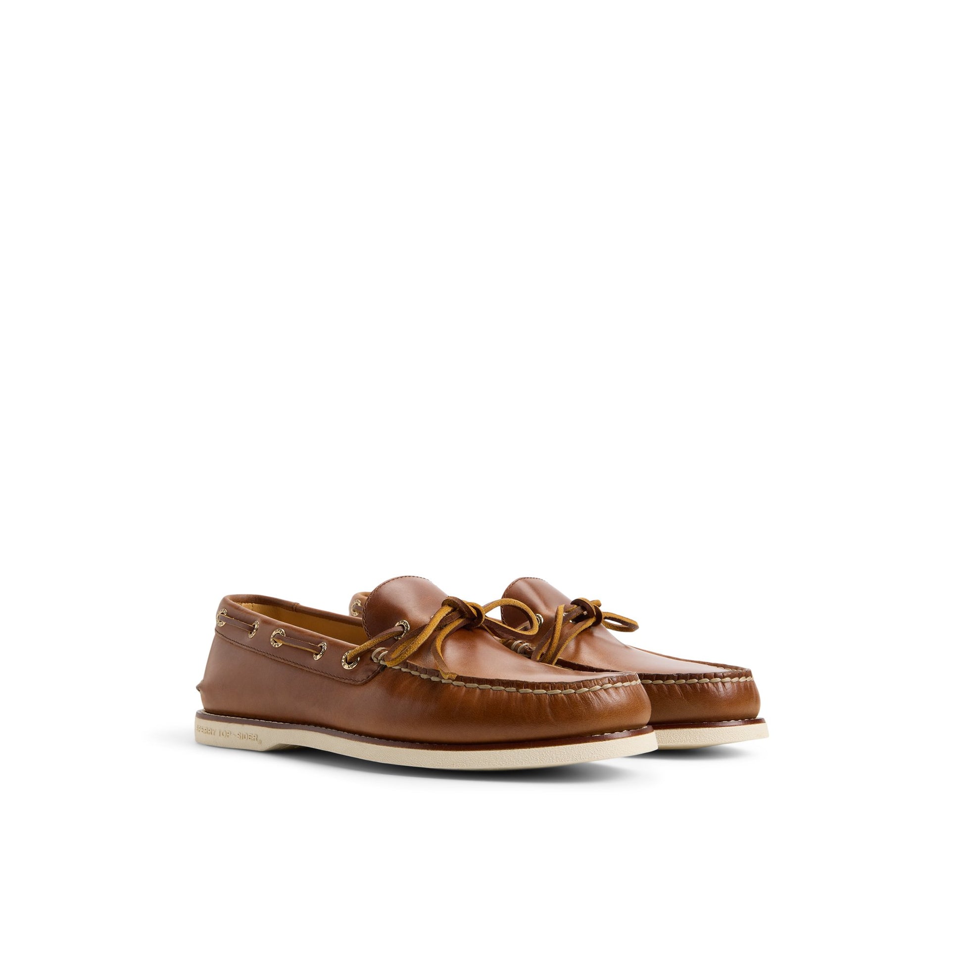 Side view of Open tan Gold Cup™ Authentic Original™ 2-Eye Boat Shoe Boat Shoe