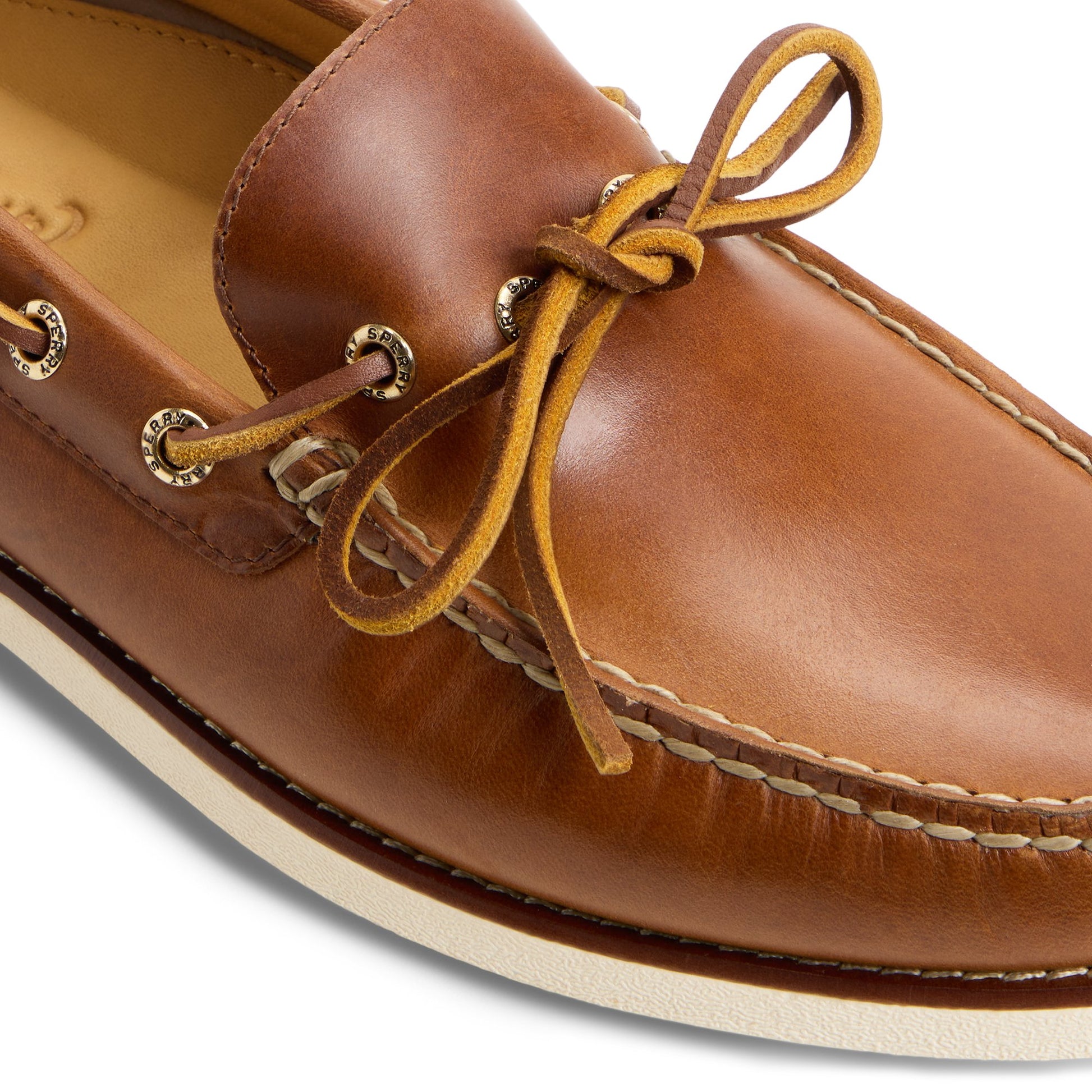 View of Open tan Gold Cup™ Authentic Original™ 2-Eye Boat Shoe Boat Shoe's sole