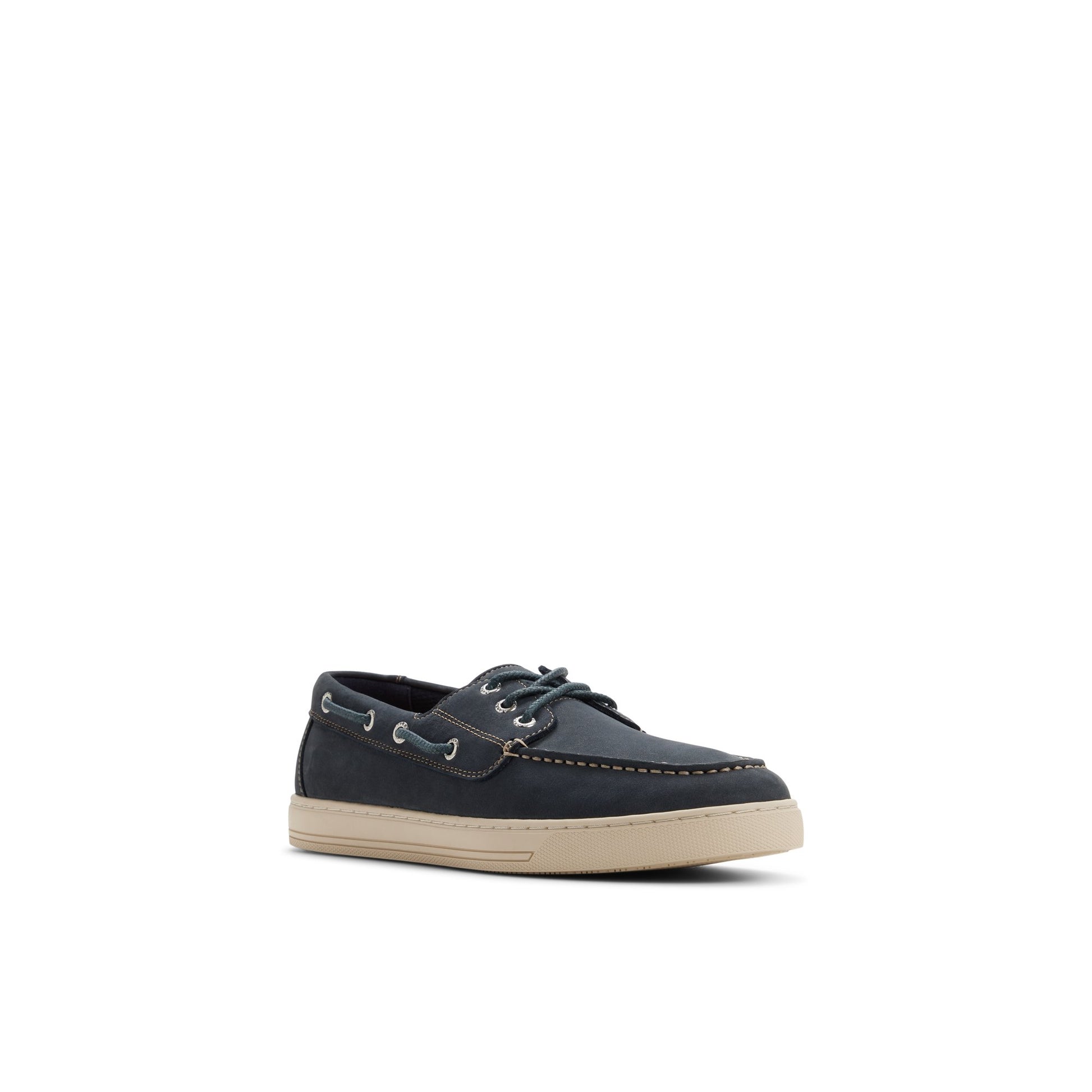 Side view of Navy Como Moc Loafer Boat Shoe Sneaker