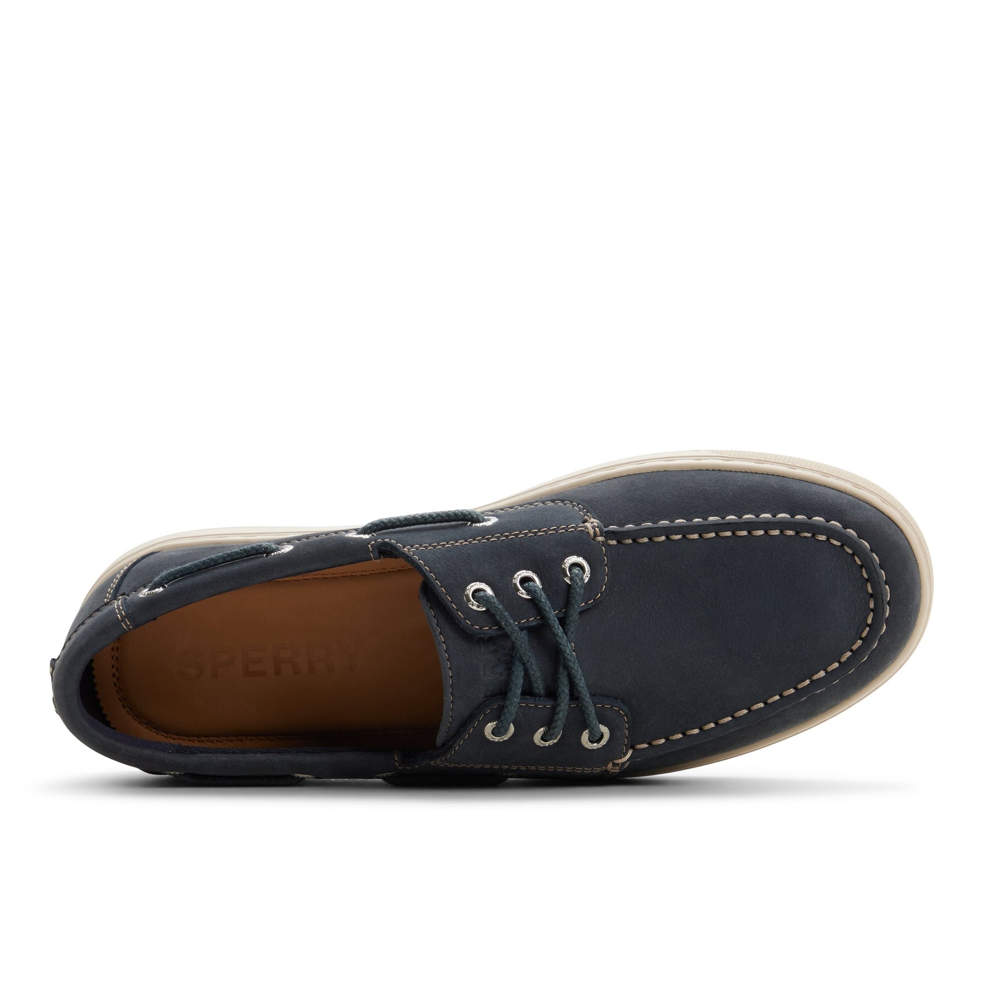 Top-down view of the Navy Como Moc Loafer Boat Shoe Sneaker