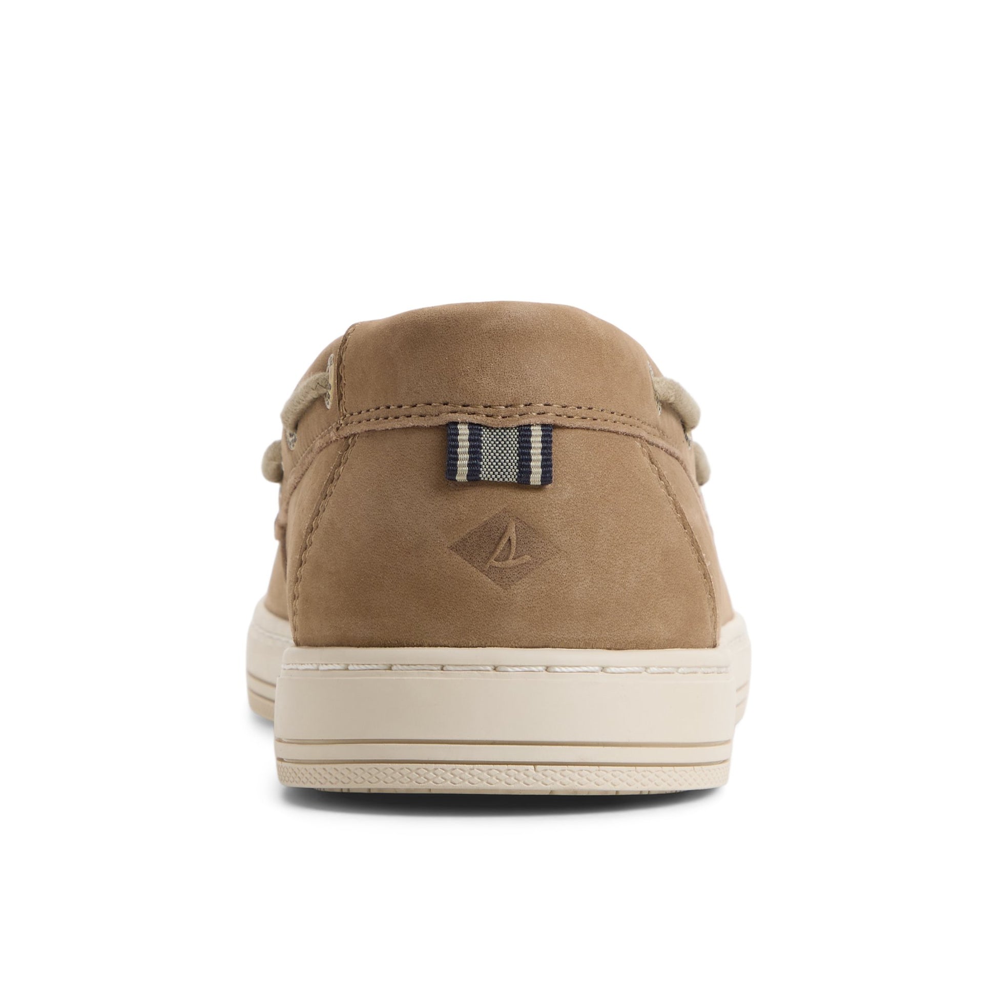 Three-quarter angle of Taupe Como Moc Loafer Boat Shoe Sneaker's front side