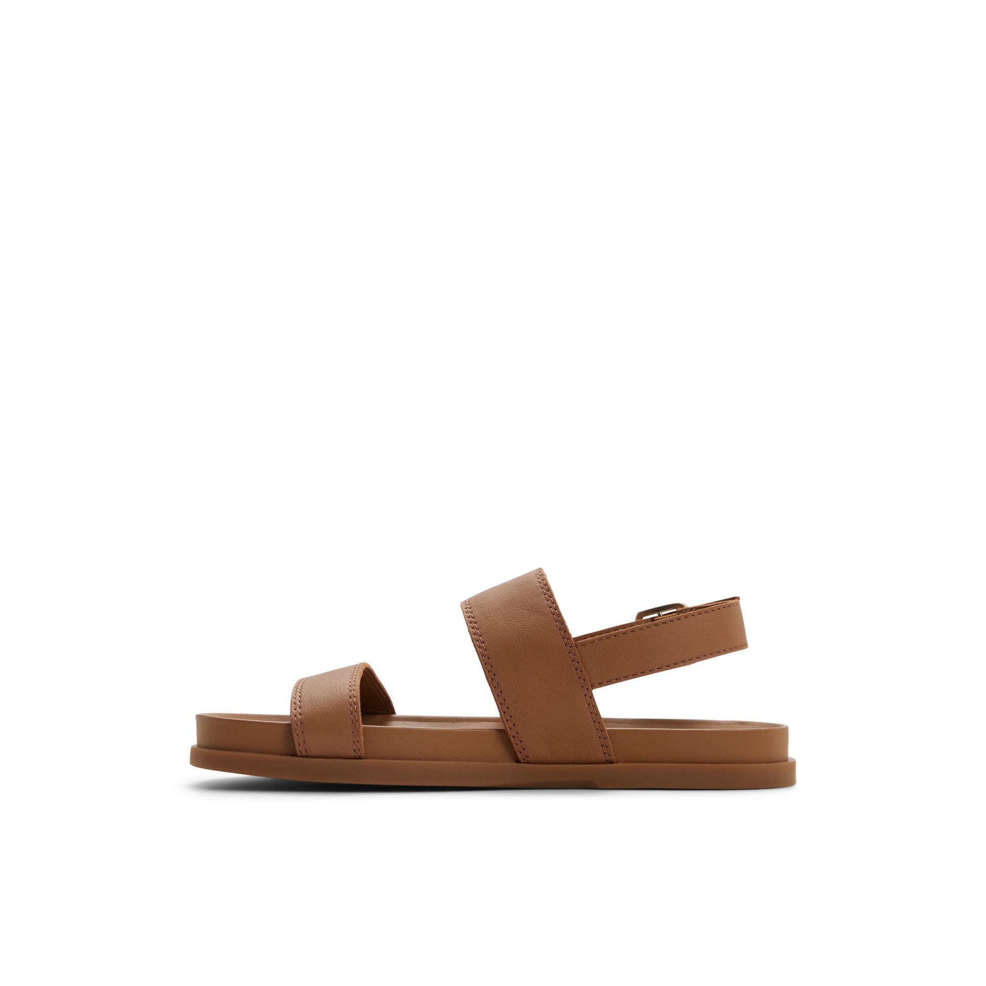 Three-quarter angle of Tan Capri Sandal Flat Sandals's back side
