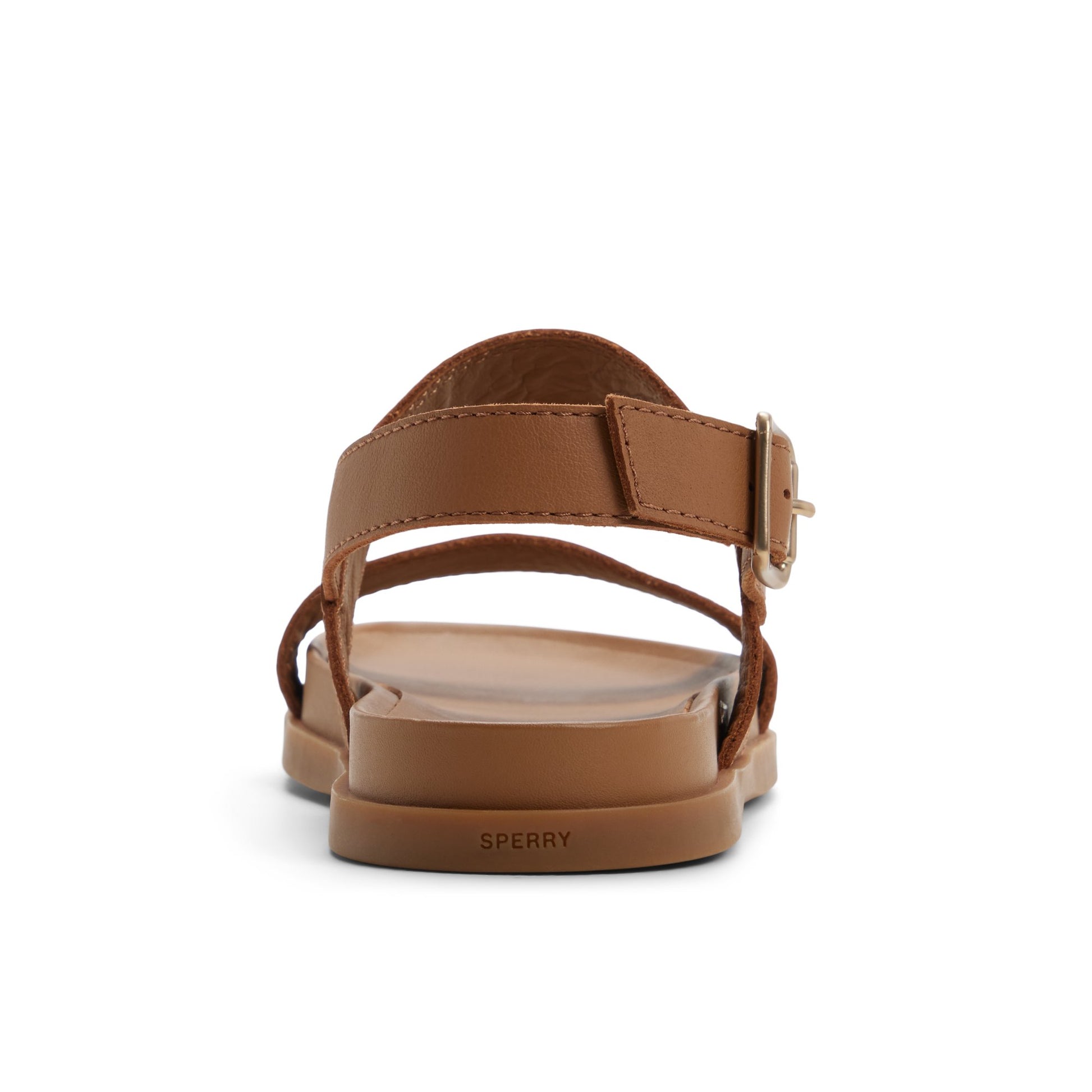 Three-quarter angle of Tan Capri Sandal Flat Sandals's front side