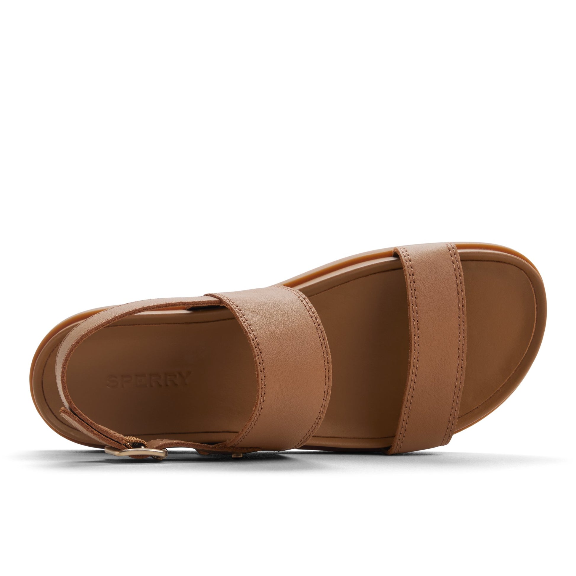 Top-down view of the Tan Capri Sandal Flat Sandals