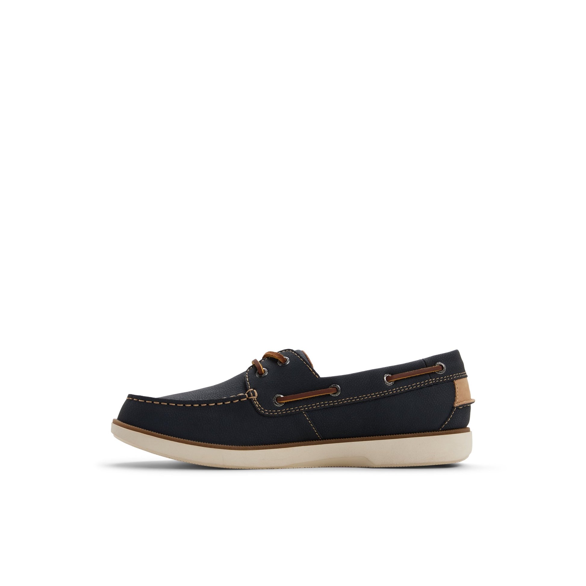 Three-quarter angle of Navy Hull 2 Eye Boat Shoe Boat Shoe's back side
