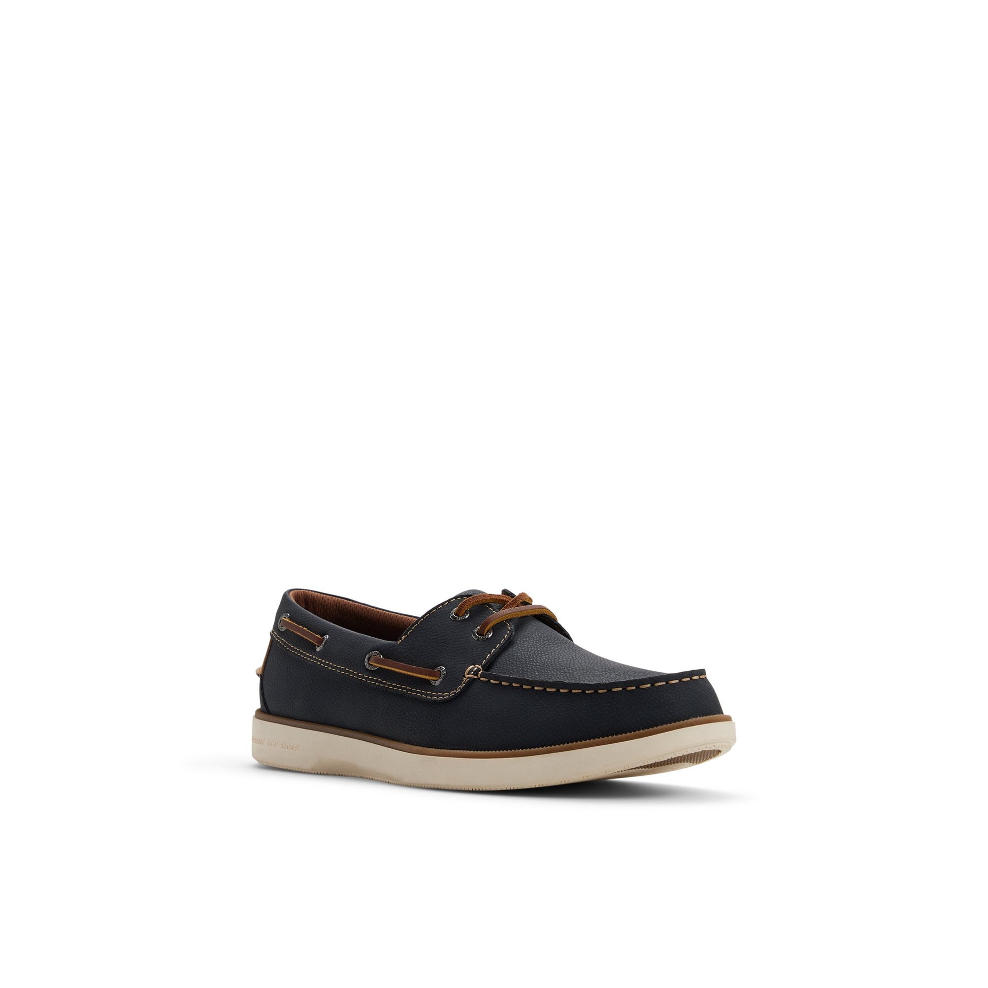 Side view of Navy Hull 2 Eye Boat Shoe Boat Shoe
