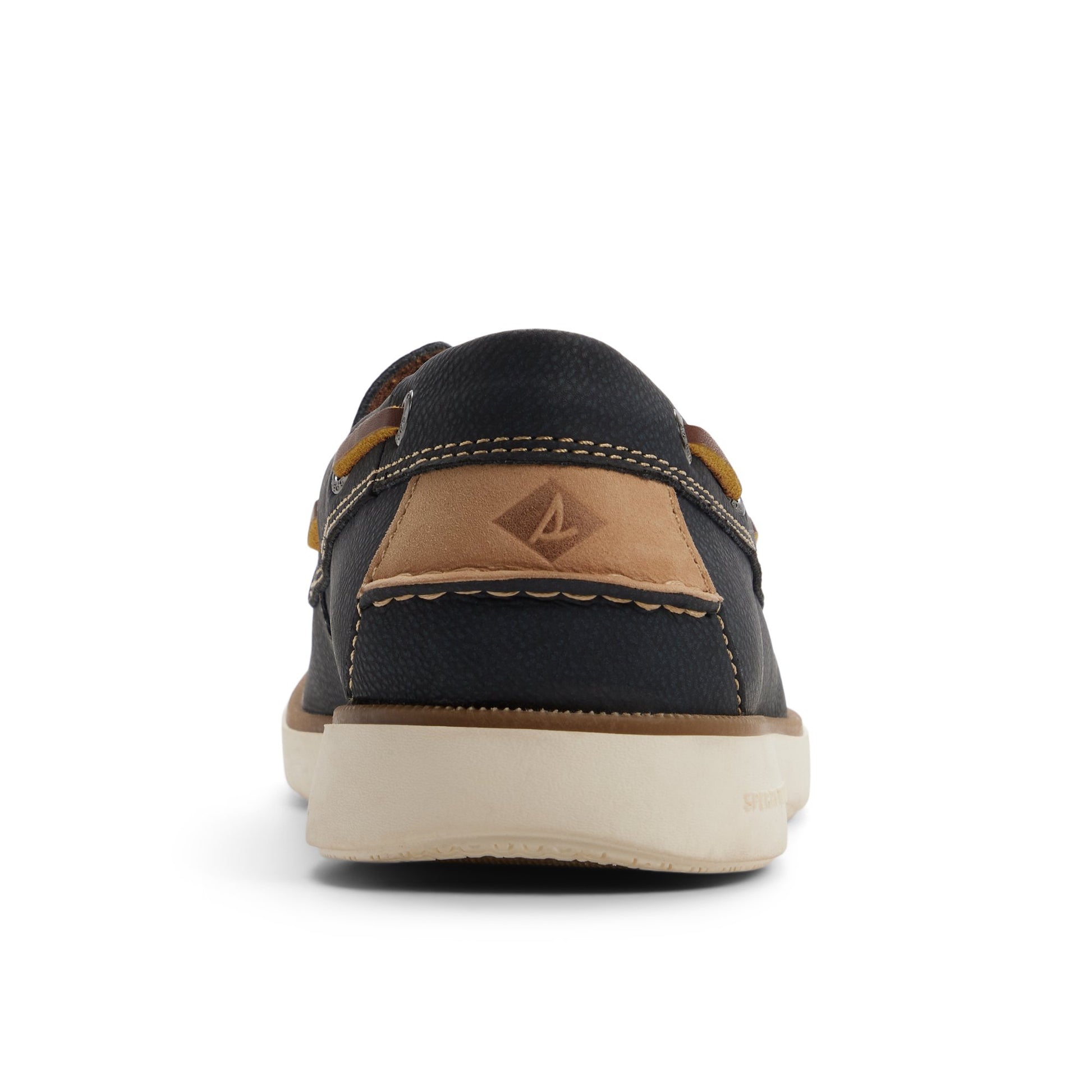 Three-quarter angle of Navy Hull 2 Eye Boat Shoe Boat Shoe's front side