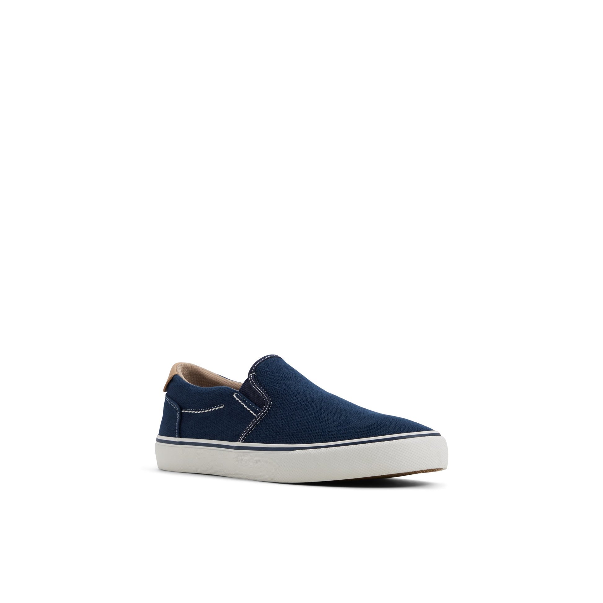 Side view of Navy Helm Slip-on Sneaker Slip-on Sneakers