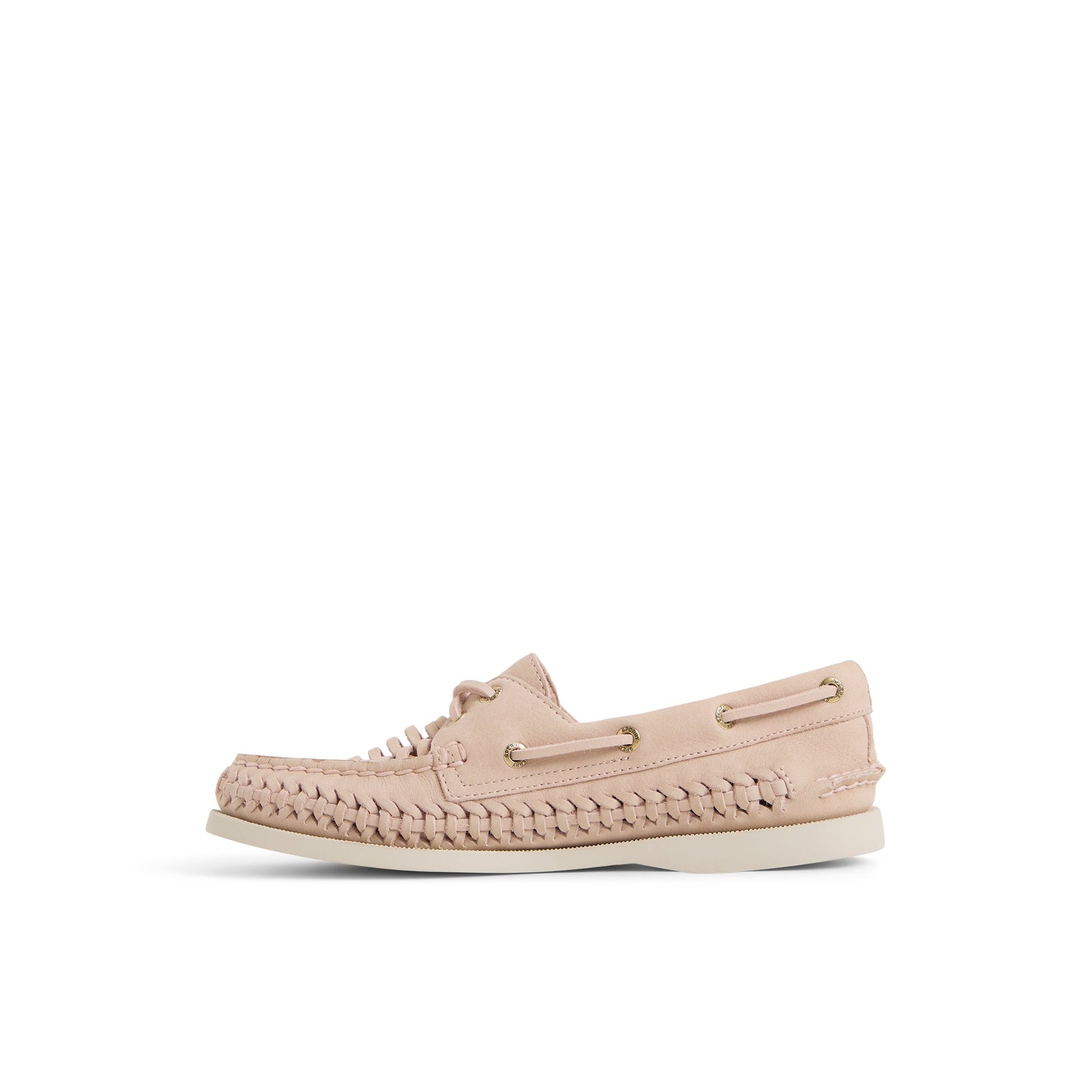 Three-quarter angle of Light pink Authentic Original™ 2 Eye Woven Boat Shoe Boat Shoe's back side