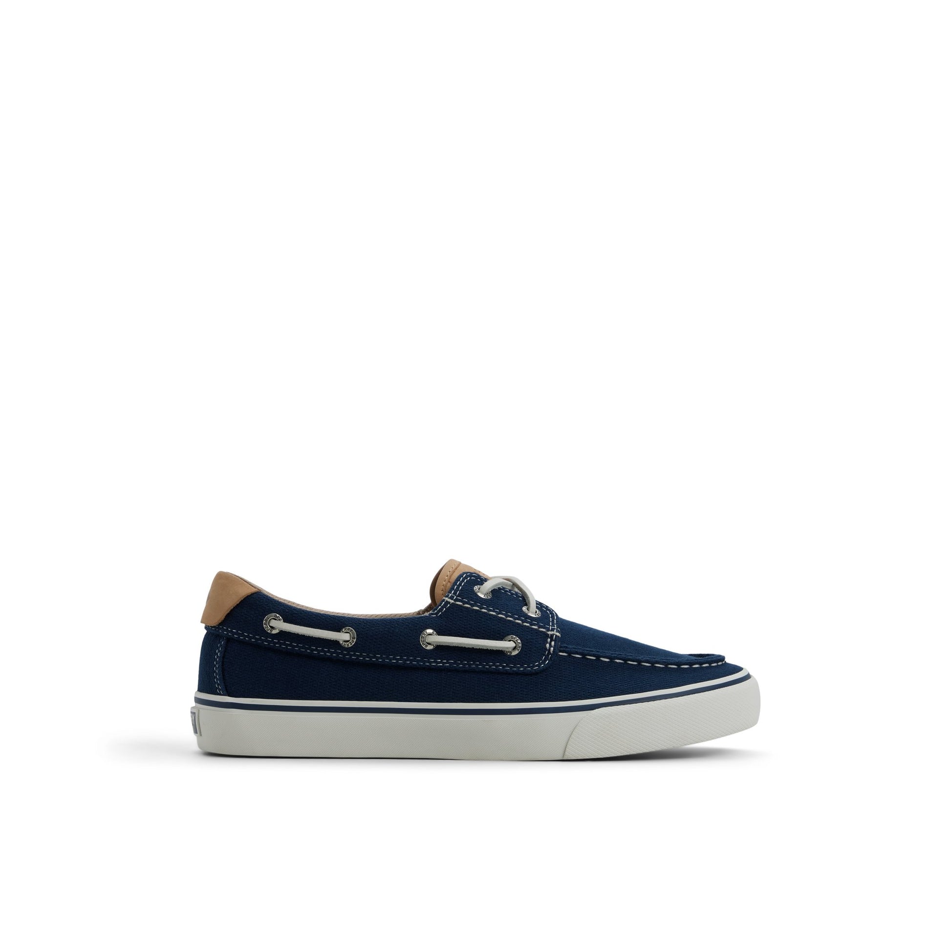 Main View of Navy Helm 2 Eye Sneaker Boat Shoe Sneaker for Mens