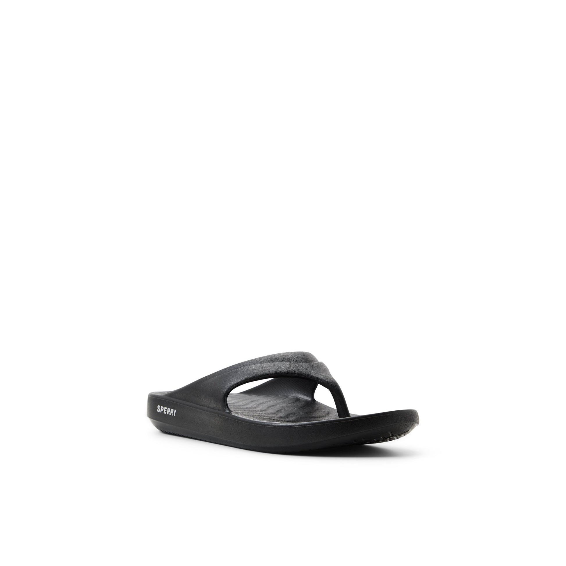 Side view of Black Flow Sandal Flip Flop Thong Sandals