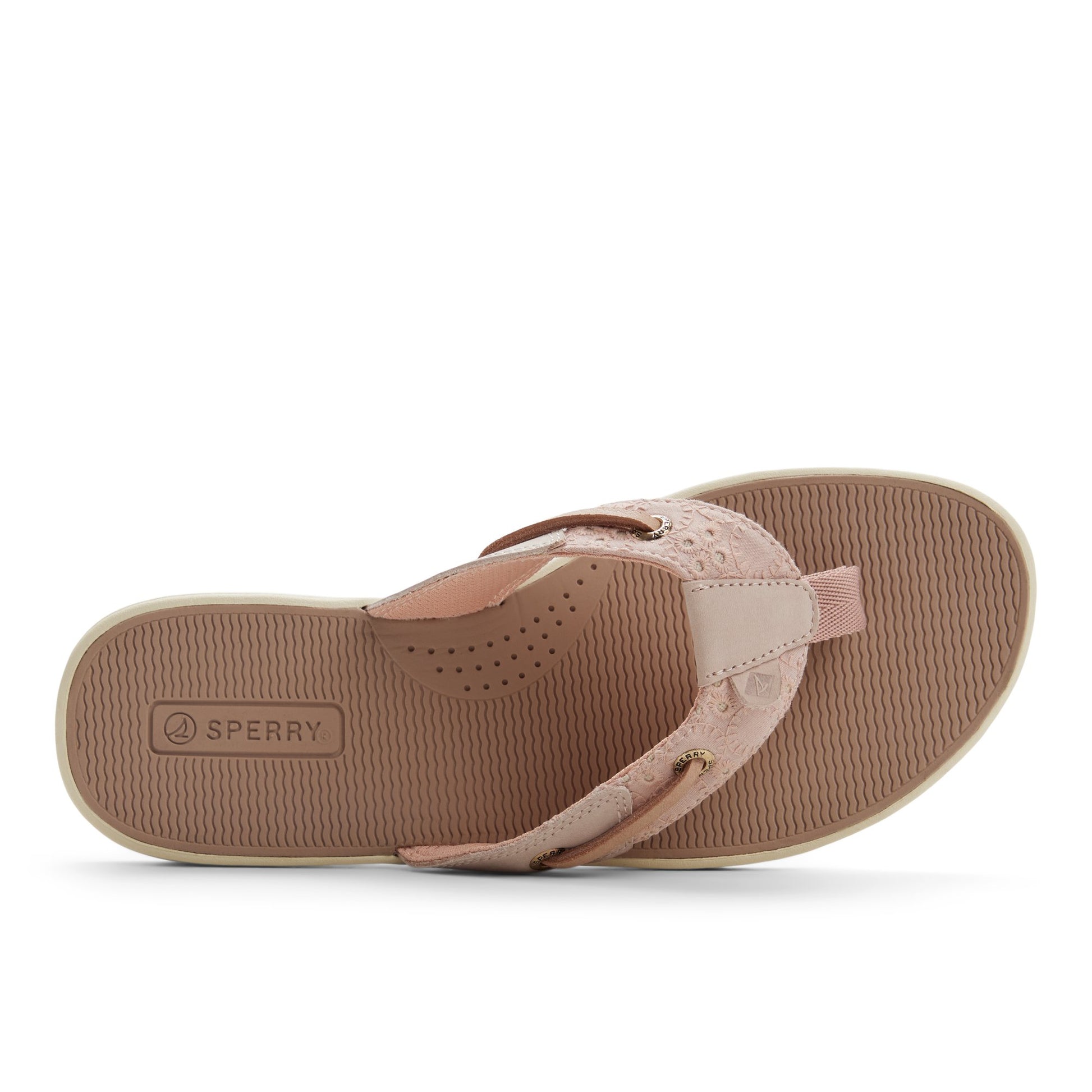 Top-down view of the Rose Seafish Flip Flop Sandal Flip Flop Thong Sandals