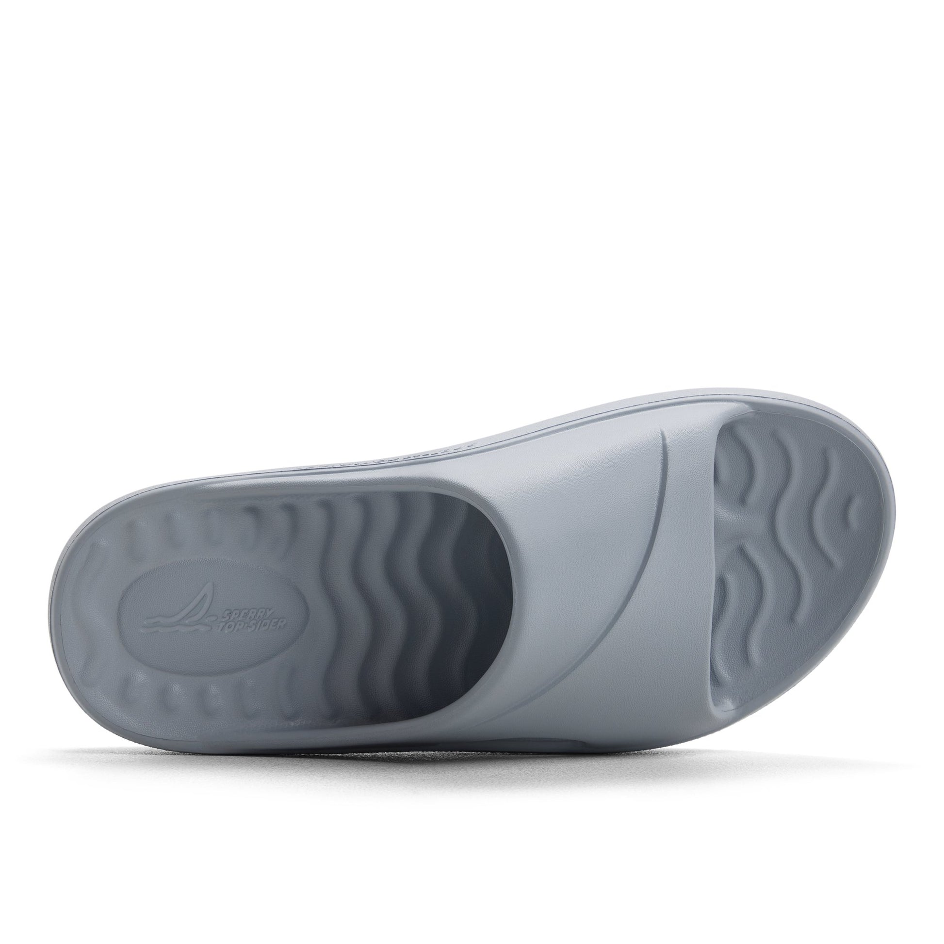 Top-down view of the Grey Flow Slide Sandal Slide Sandals