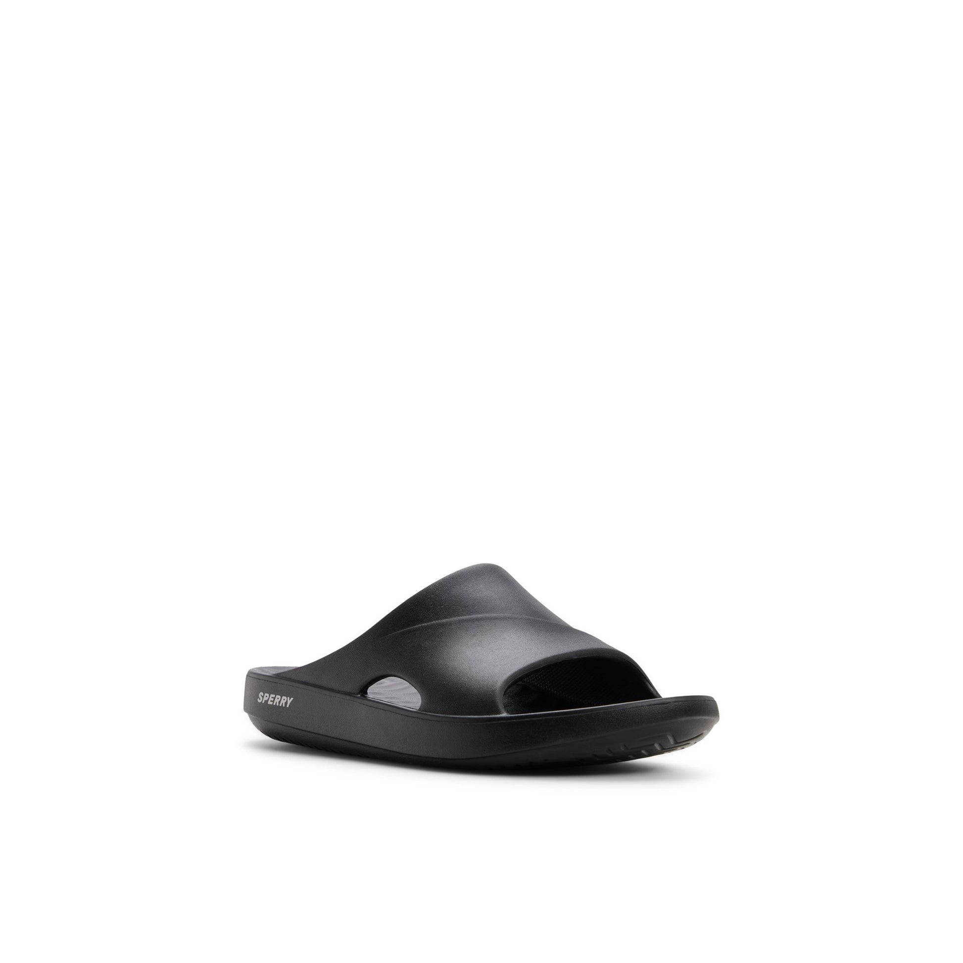 Side view of Black Flow Slide Sandal Slide Sandals