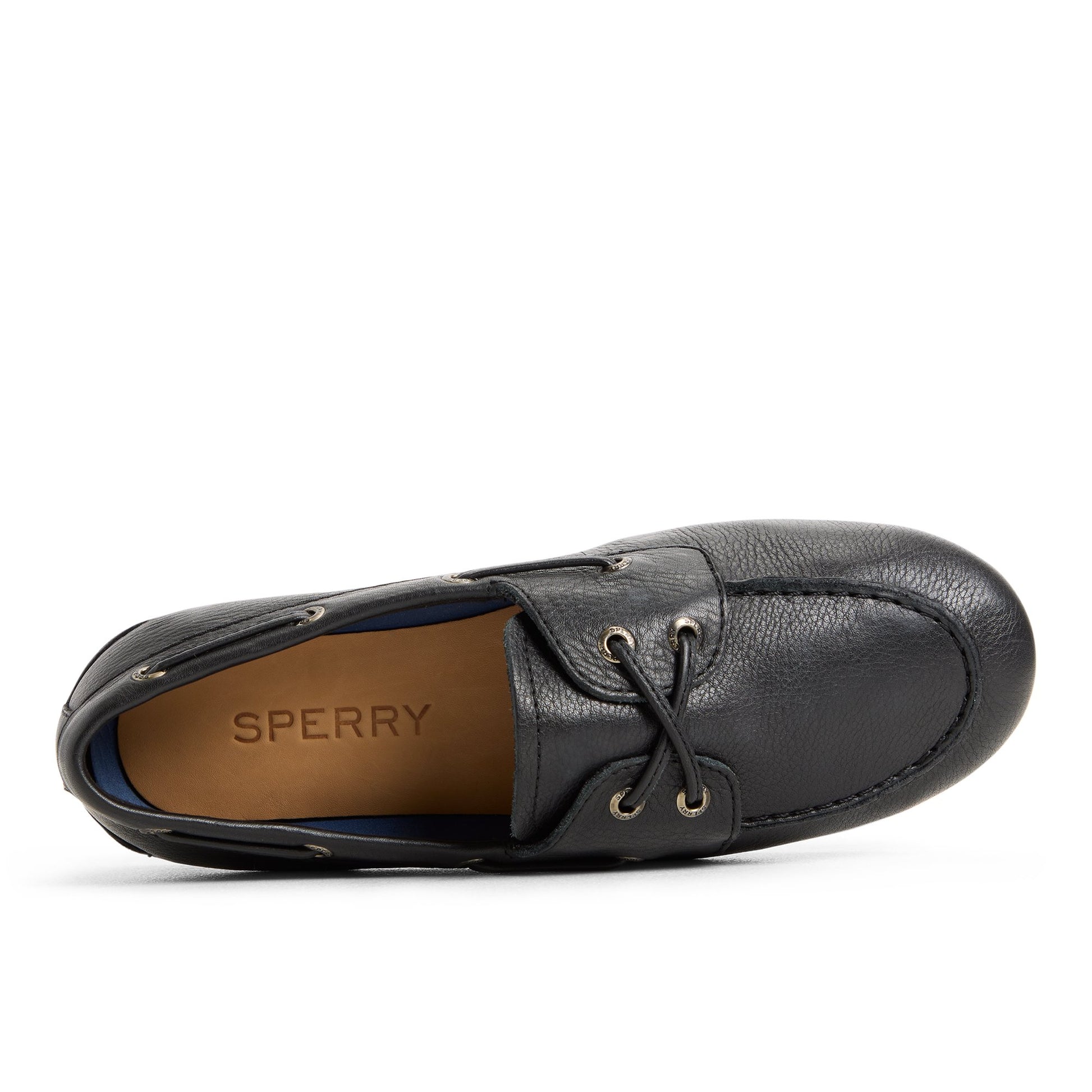 Top-down view of the Black Slim Boat Shoe Boat Shoe