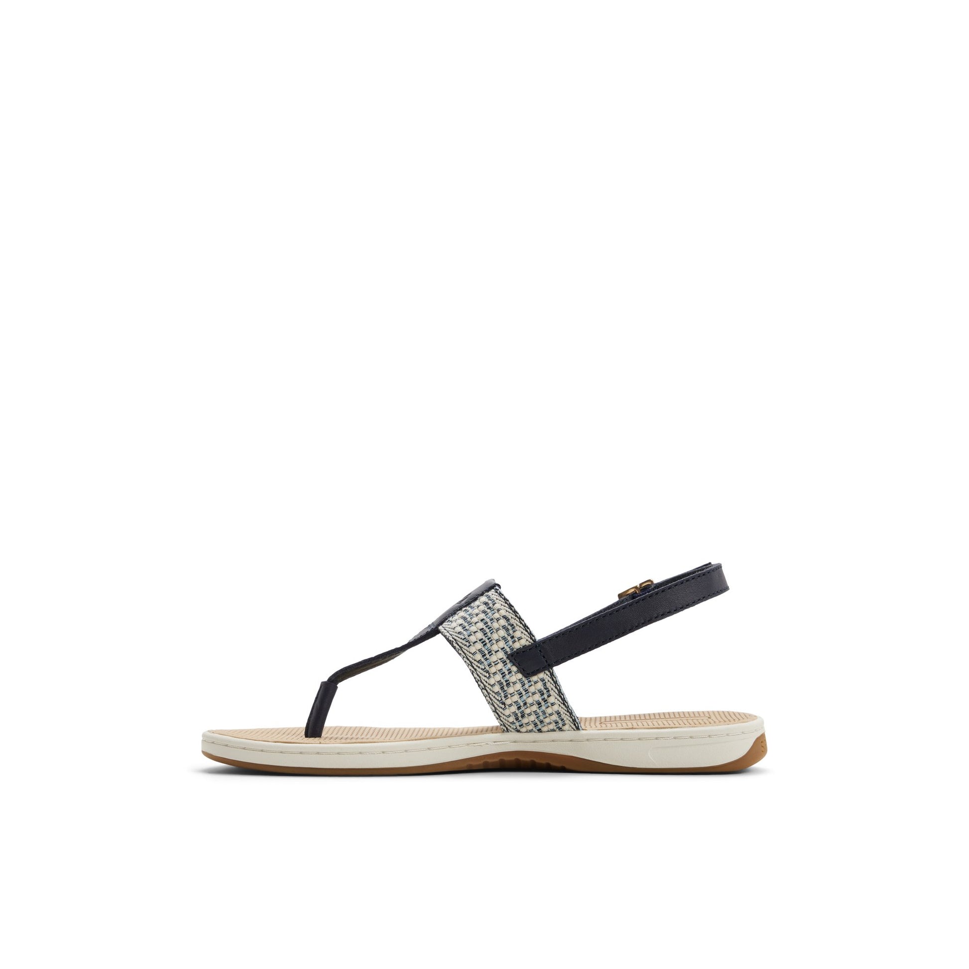 Three-quarter angle of Navy Sunfish Thong Sandal Flat Sandals's back side
