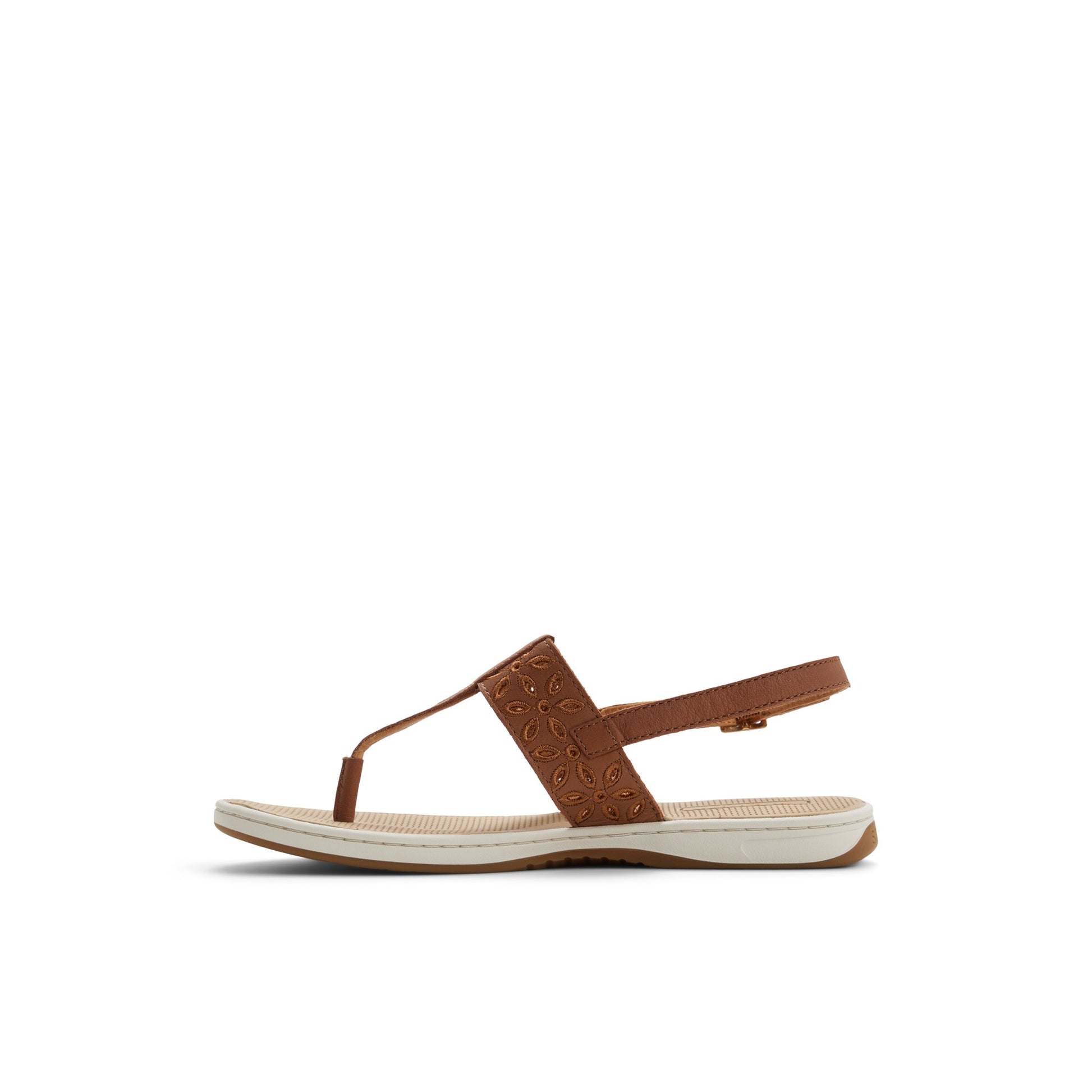 Three-quarter angle of Tan Sunfish Thong Sandal Flat Sandals's back side