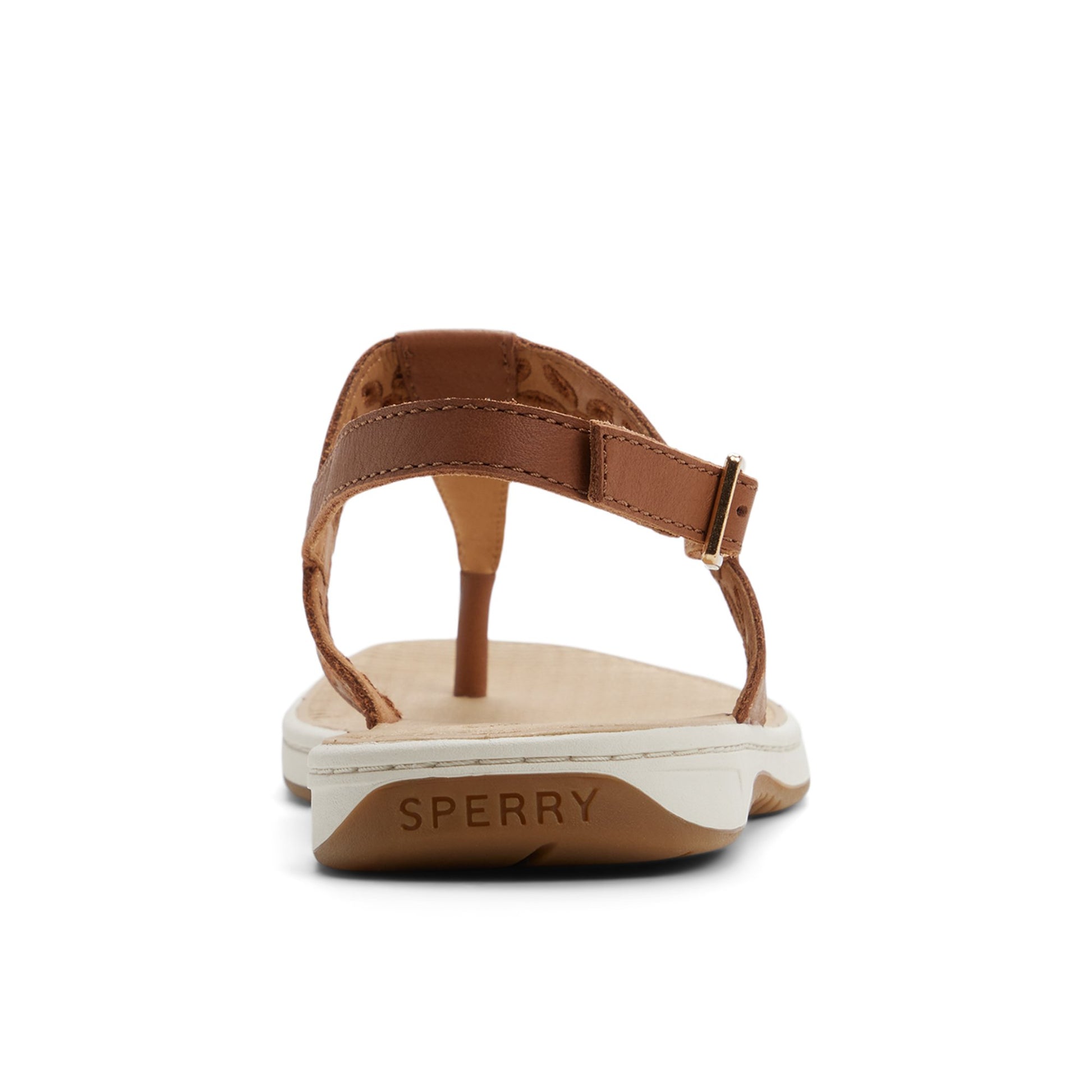 Three-quarter angle of Tan Sunfish Thong Sandal Flat Sandals's front side