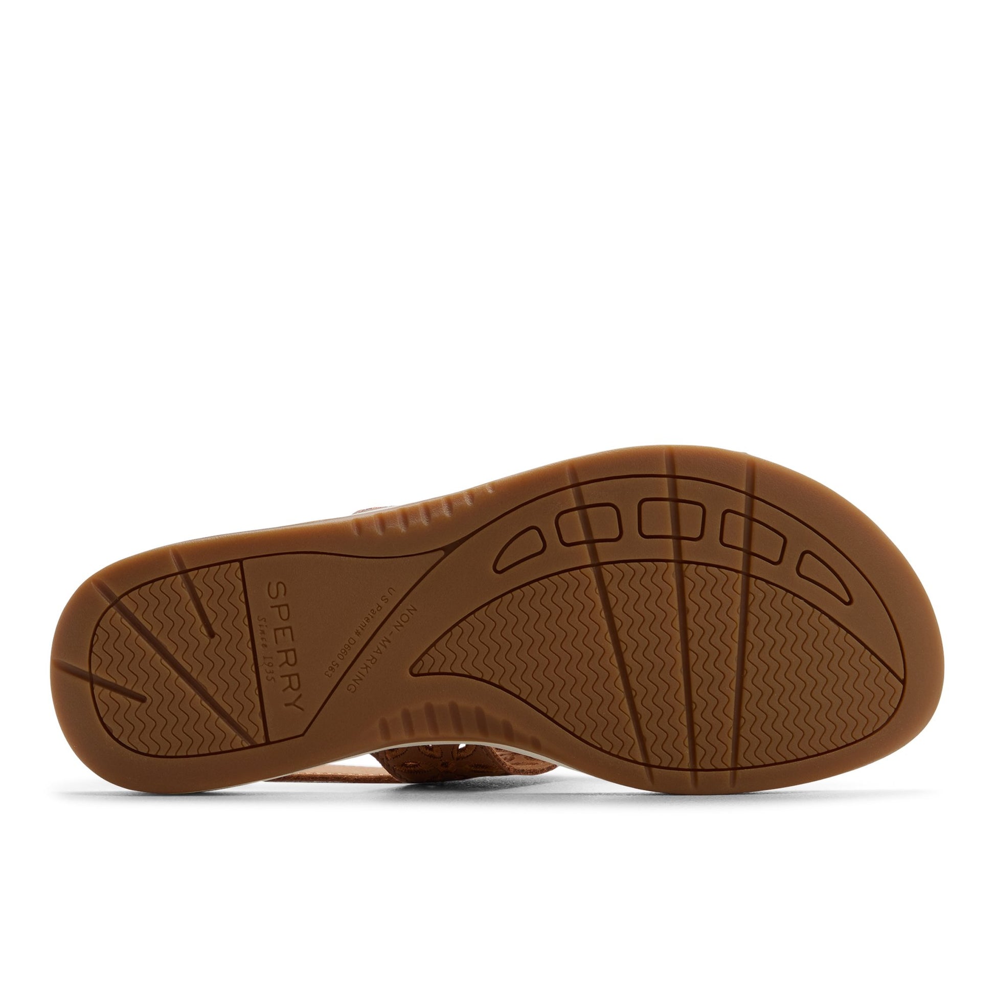 Close-up of the Tan Sunfish Thong Sandal Flat Sandals