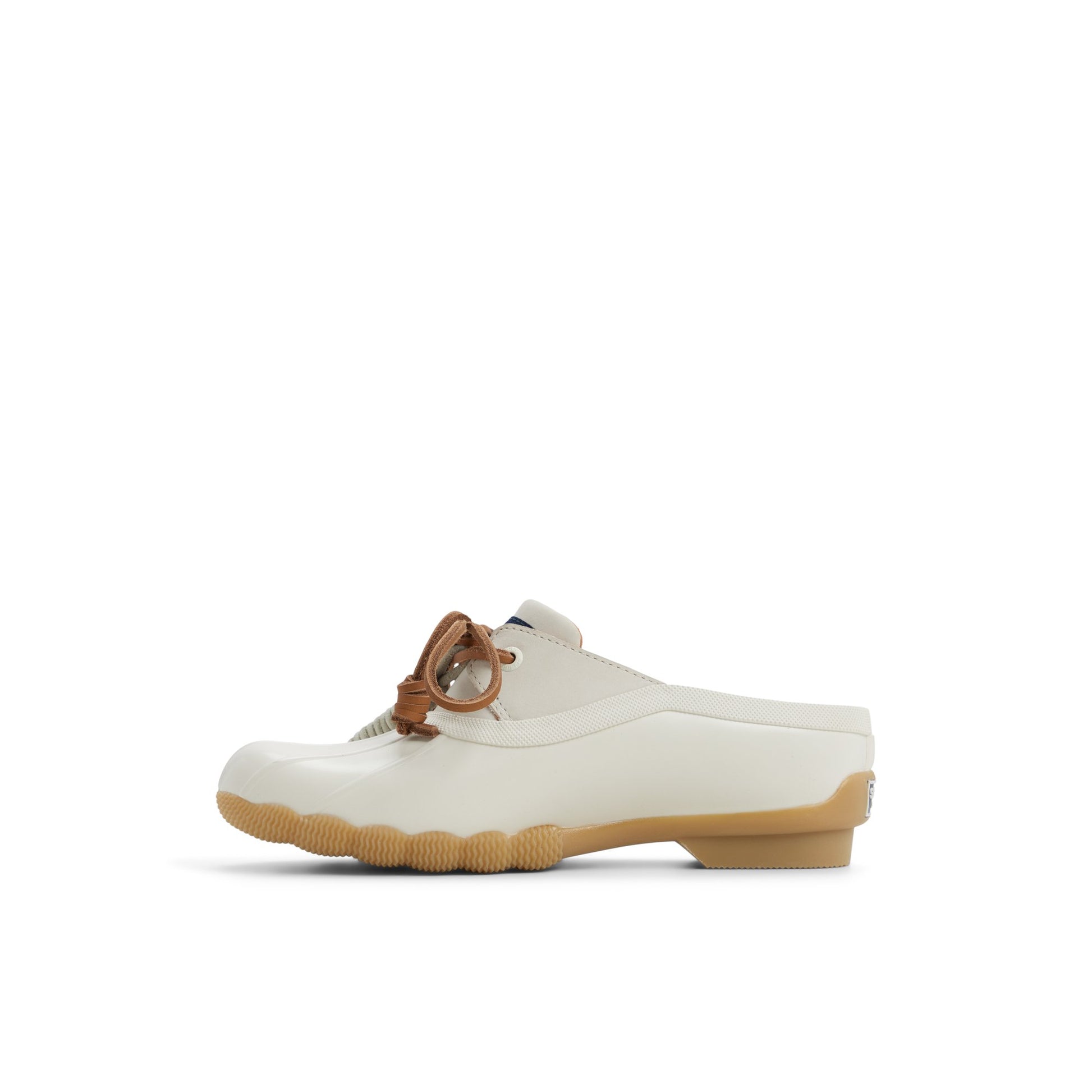 Three-quarter angle of Cream Saltwater™ Duck Mule Clog Duck Mule Shoes's back side